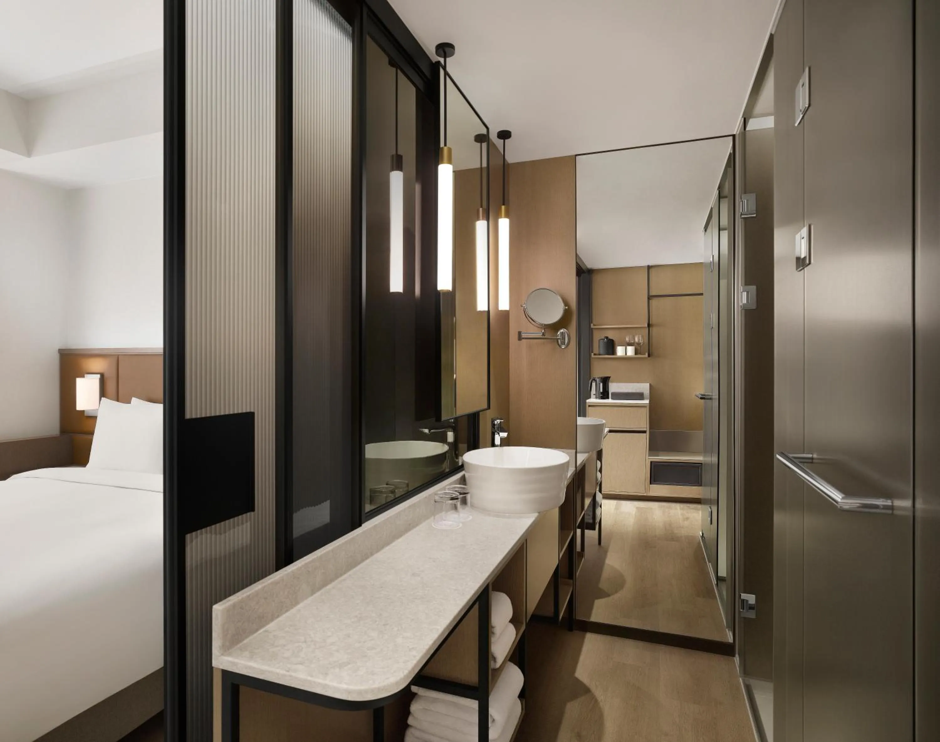 Bathroom, Bed in AC Hotel by Marriott Seoul Gangnam