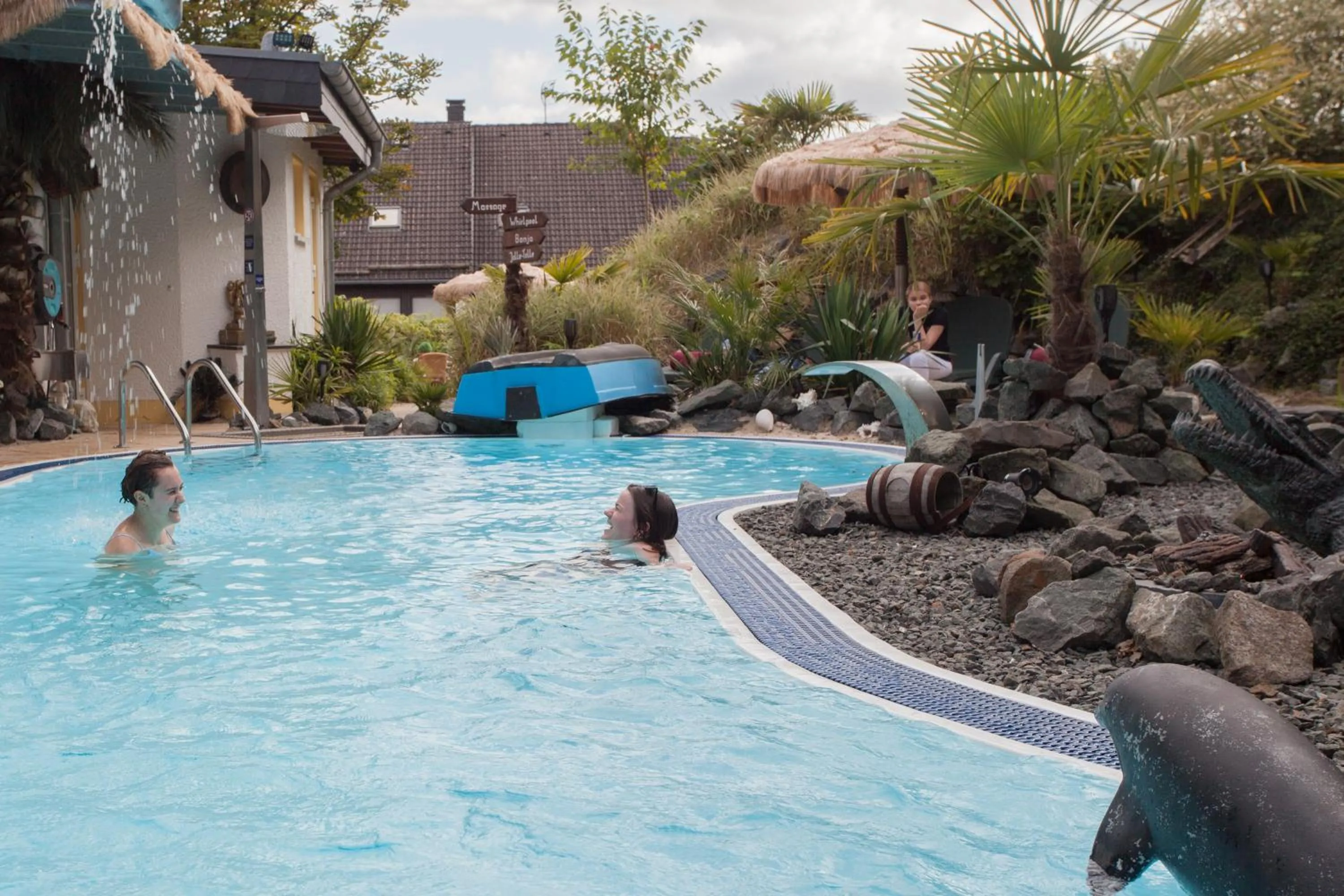 Pool view in Landhotel Grimmeblick