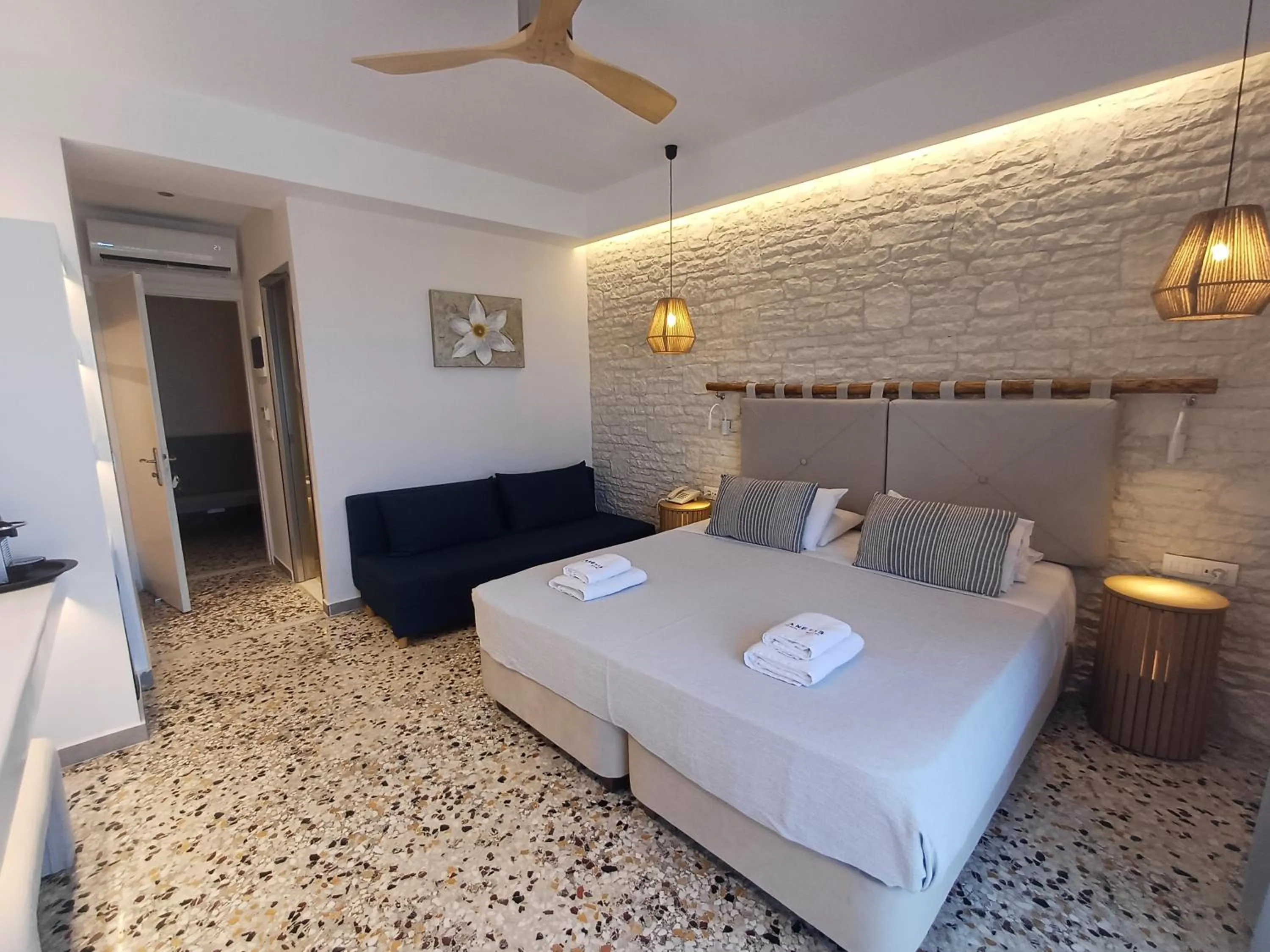 Bed in Anetis Beach Hotel