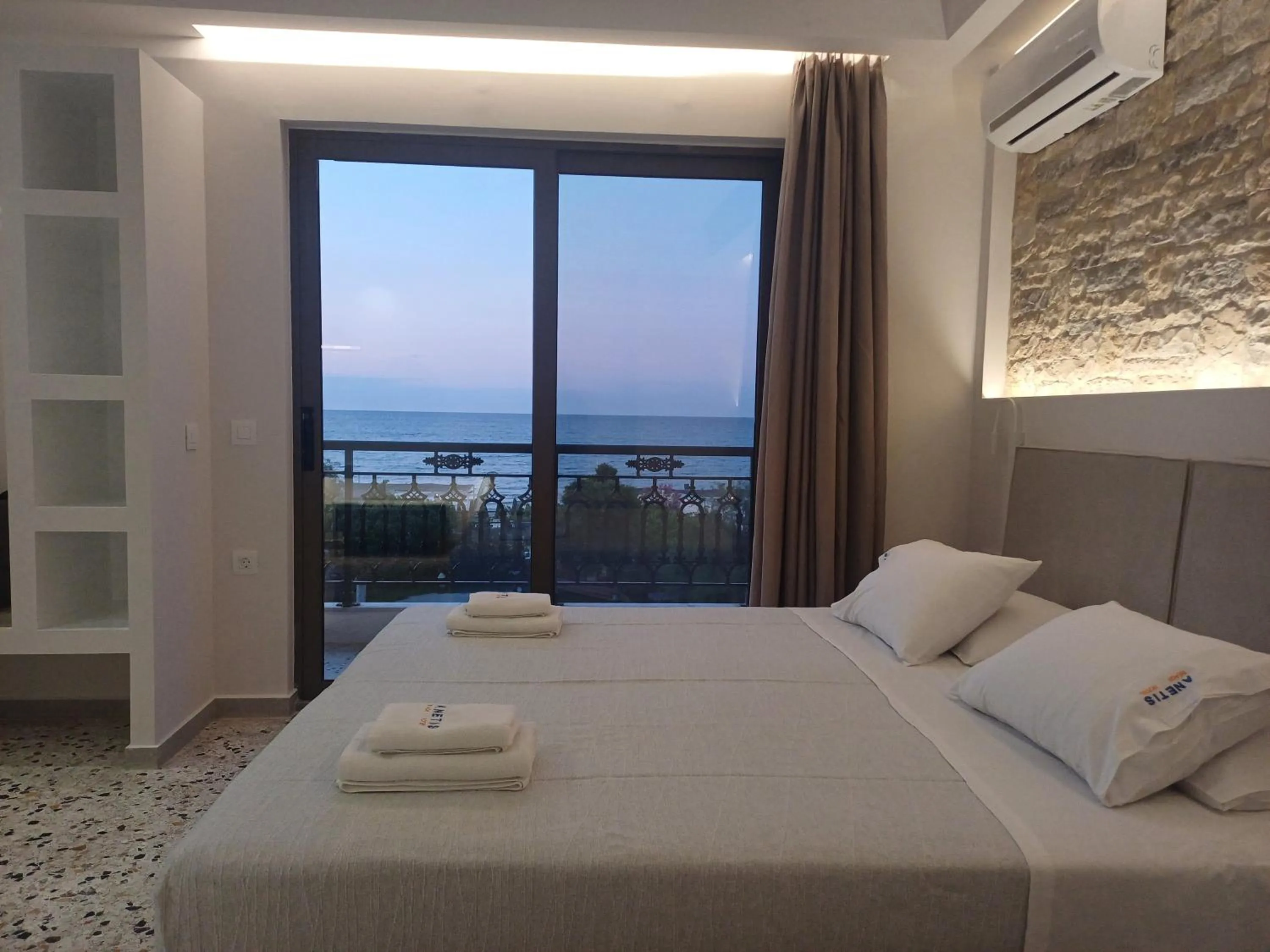 Bed in Anetis Beach Hotel