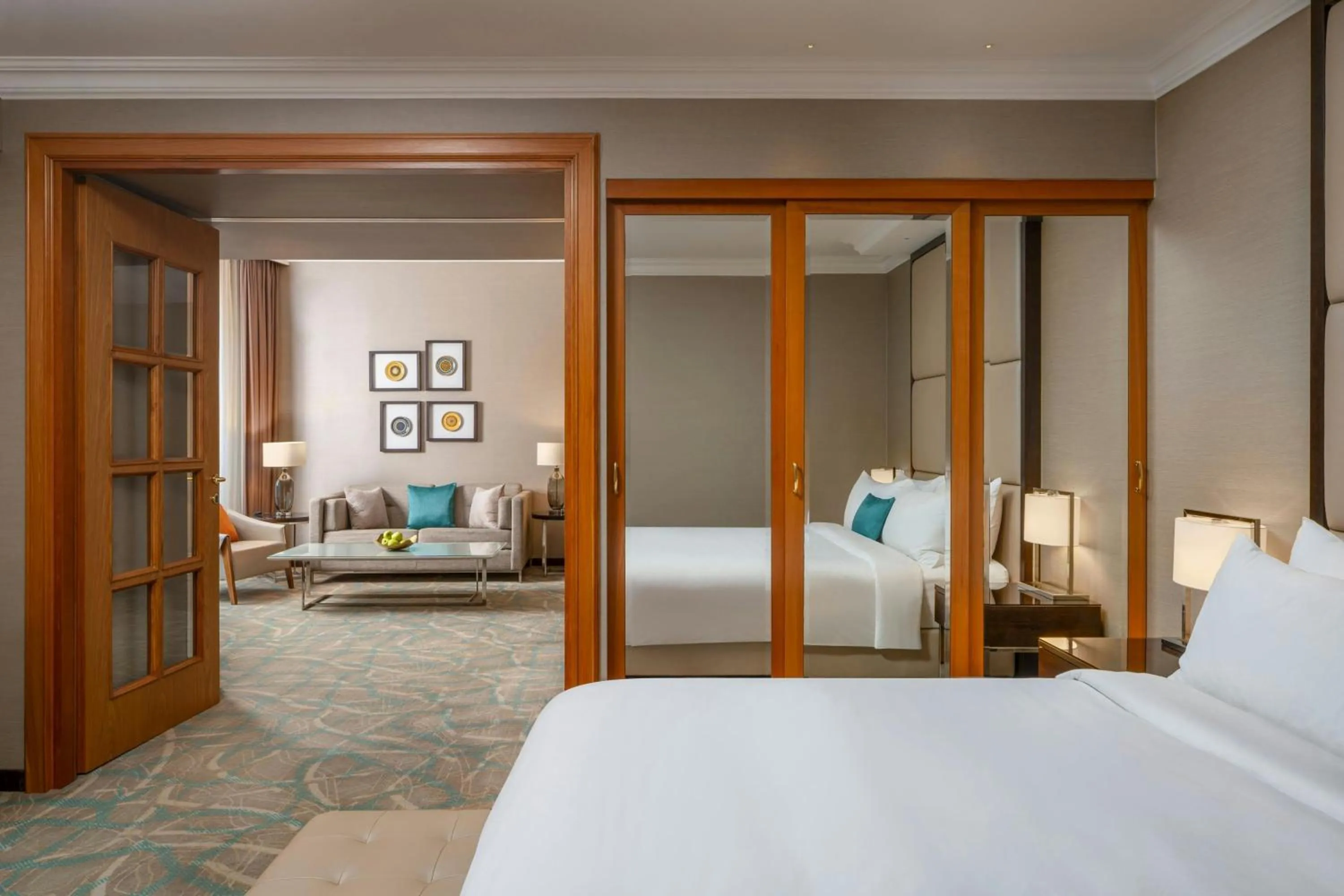 Living room, Bed in JW Marriott Bucharest Grand Hotel