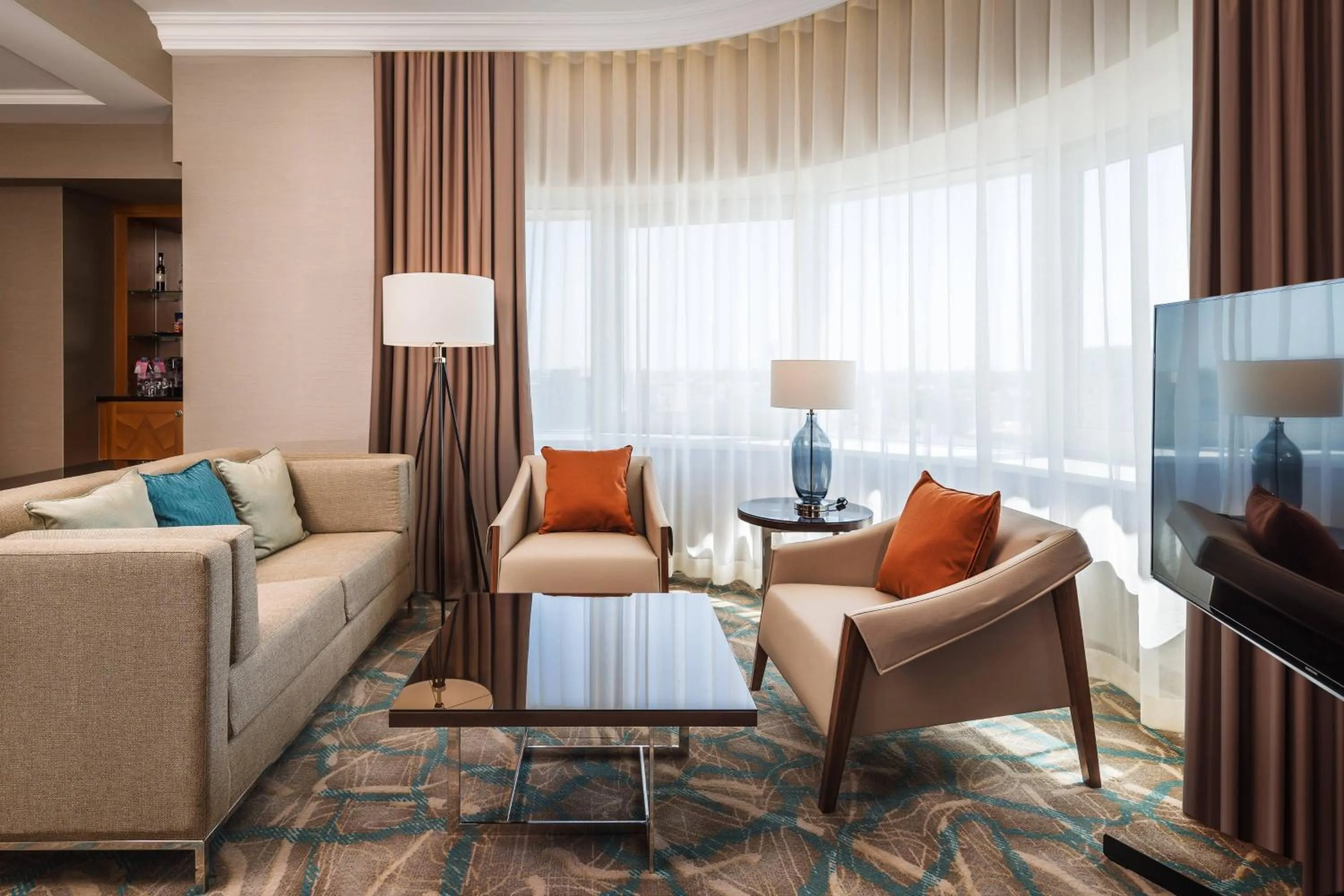 Living room in JW Marriott Bucharest Grand Hotel