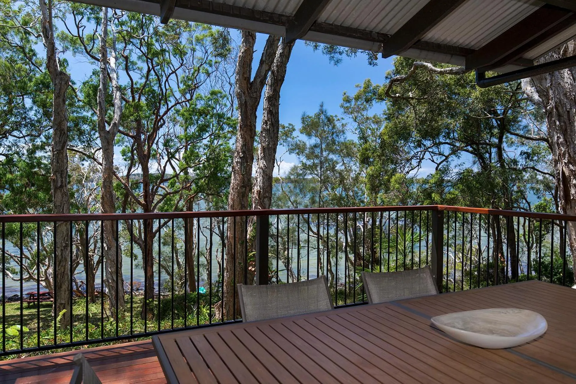 Balcony/Terrace in Eumarella Shores Noosa Lake Retreat
