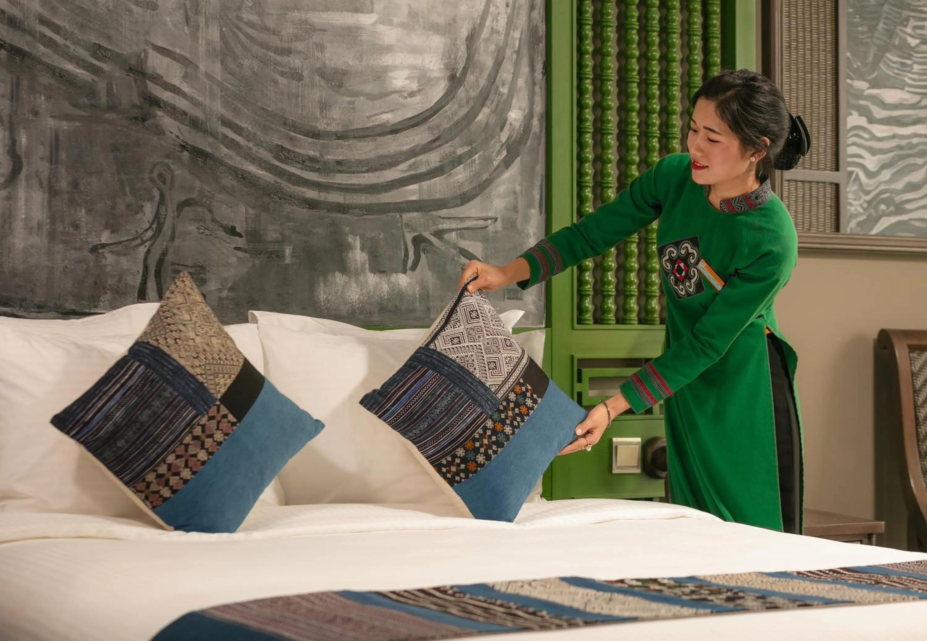 Bed in Pistachio Hotel Sapa