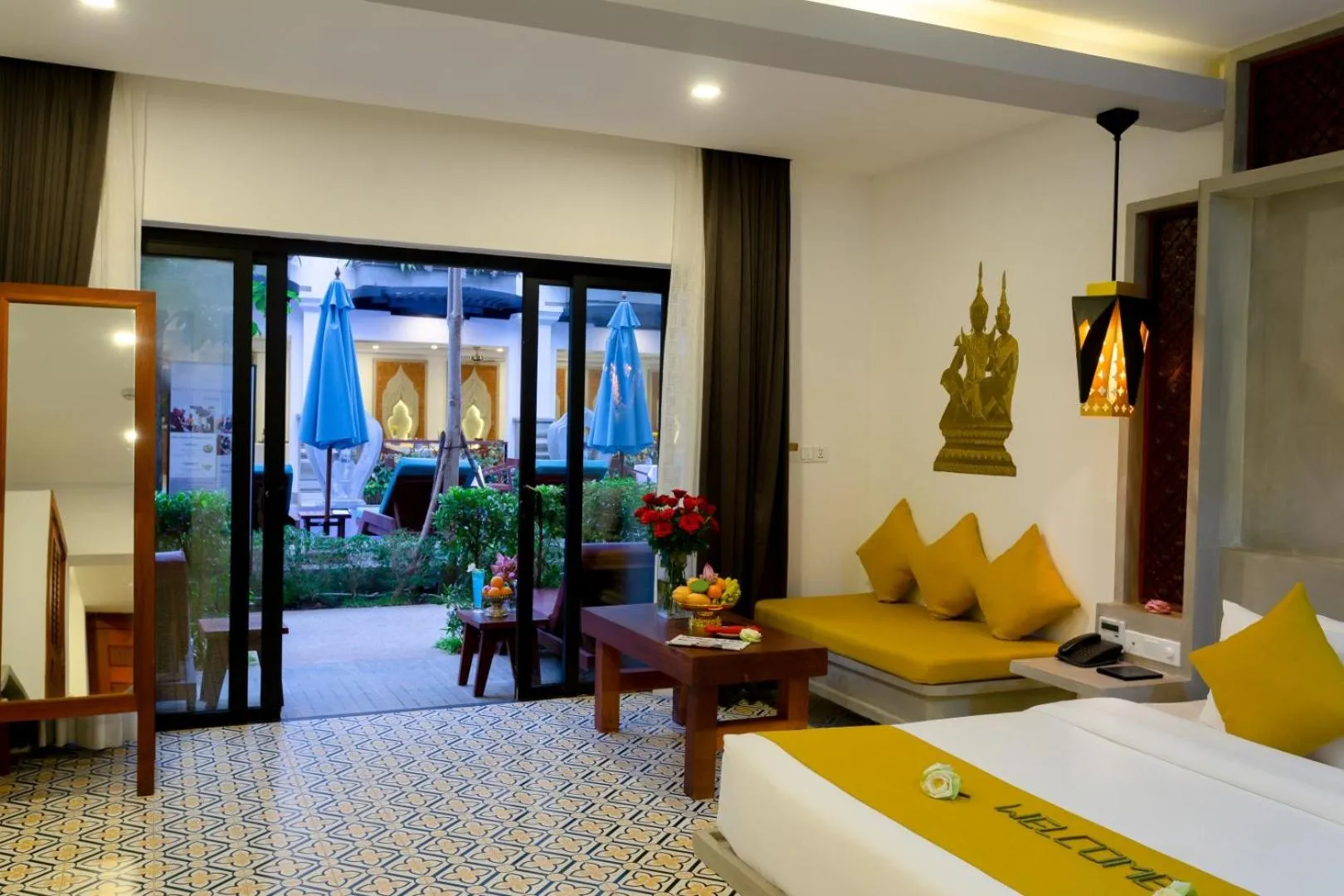 Balcony/Terrace, Bed in Khmer Mansion Residence