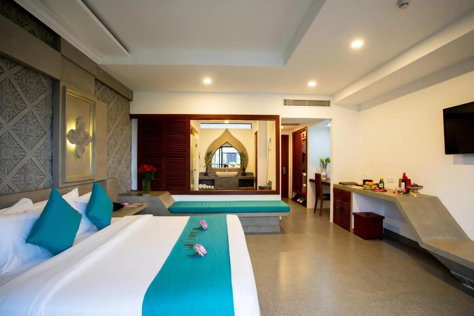 Seating area, Bed in Khmer Mansion Residence