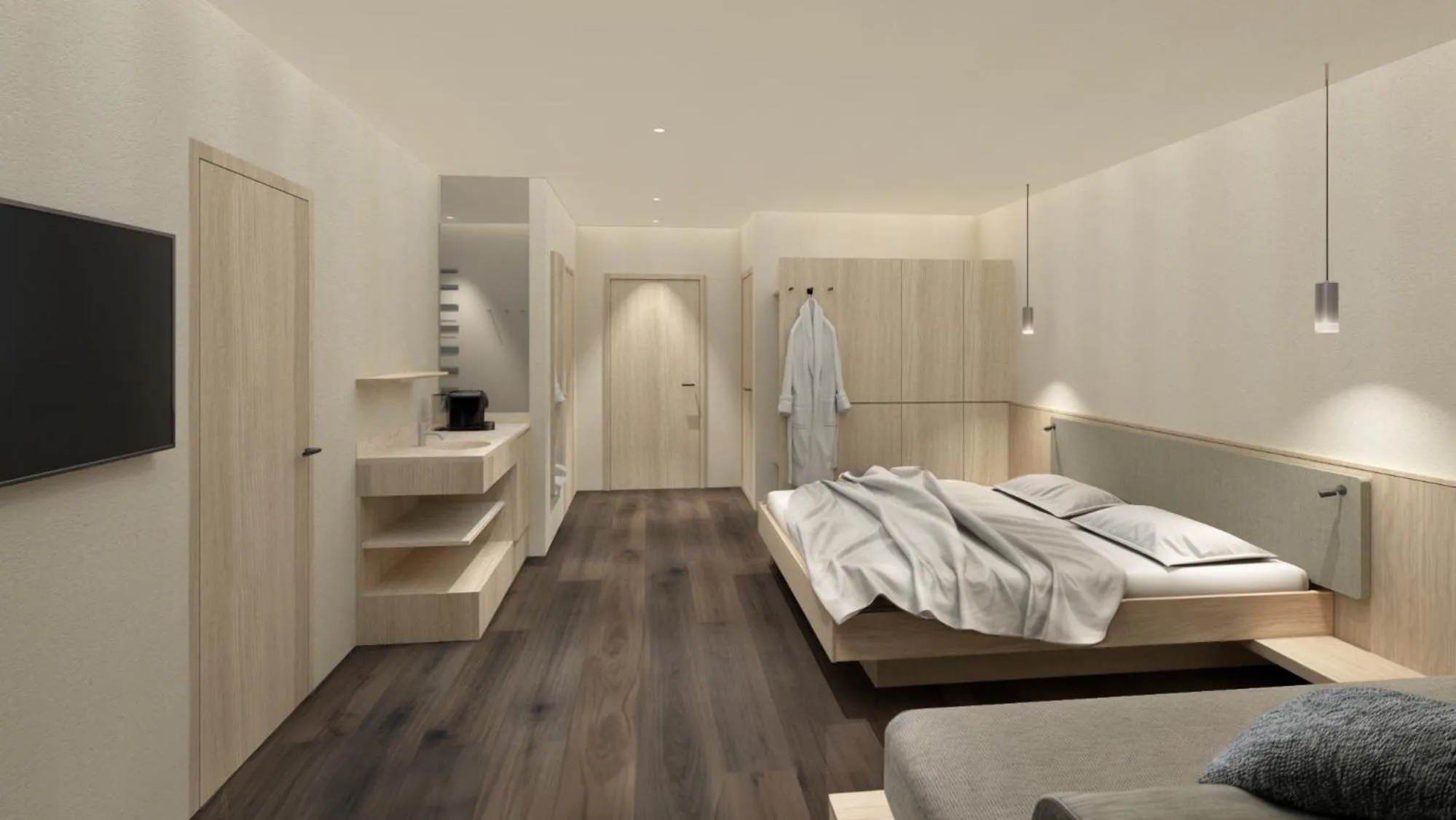 Photo of the whole room, Bed in Boutique Hundehotel Bergzeit