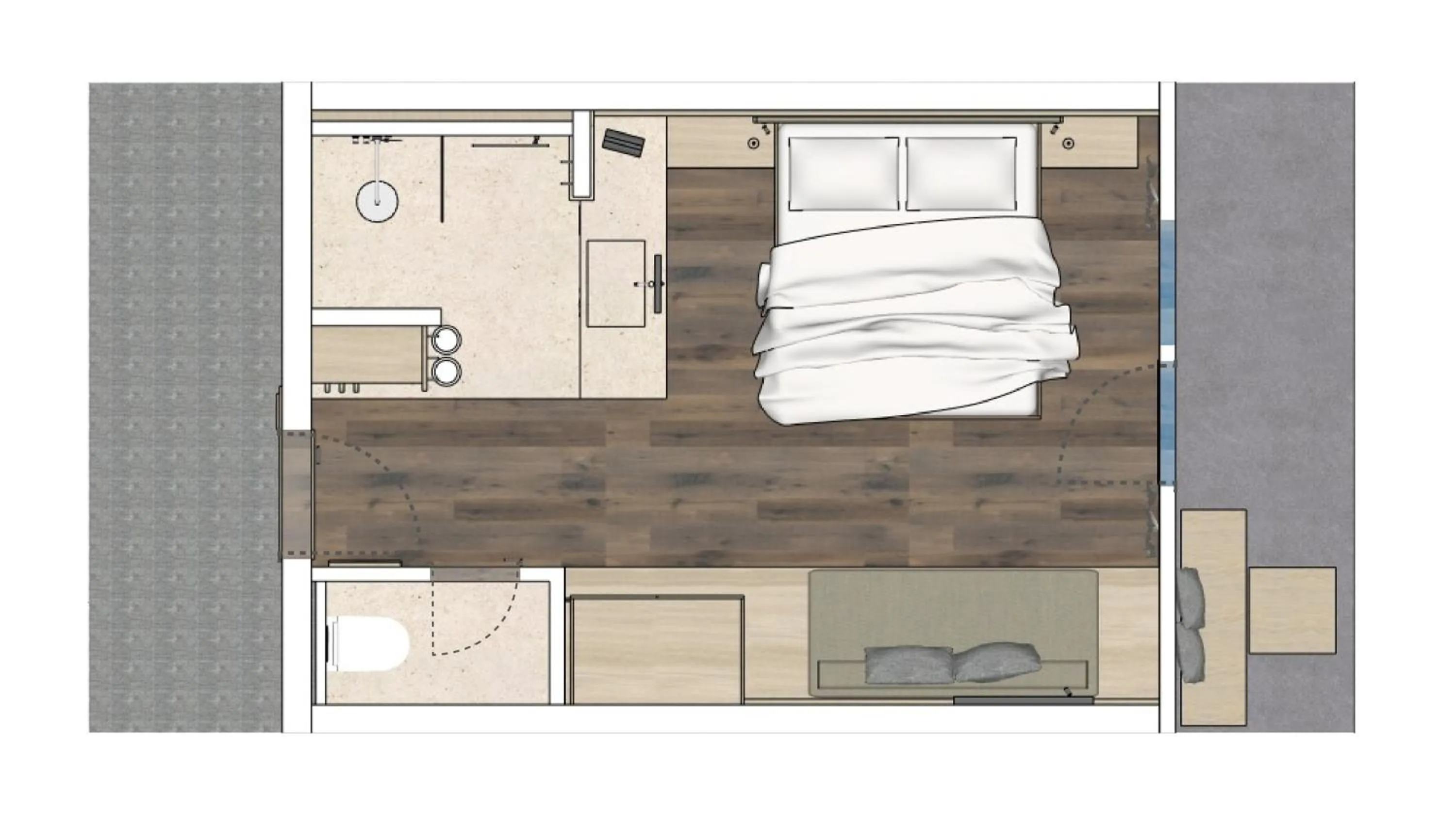 Floor plan, Bed in Boutique Hundehotel Bergzeit