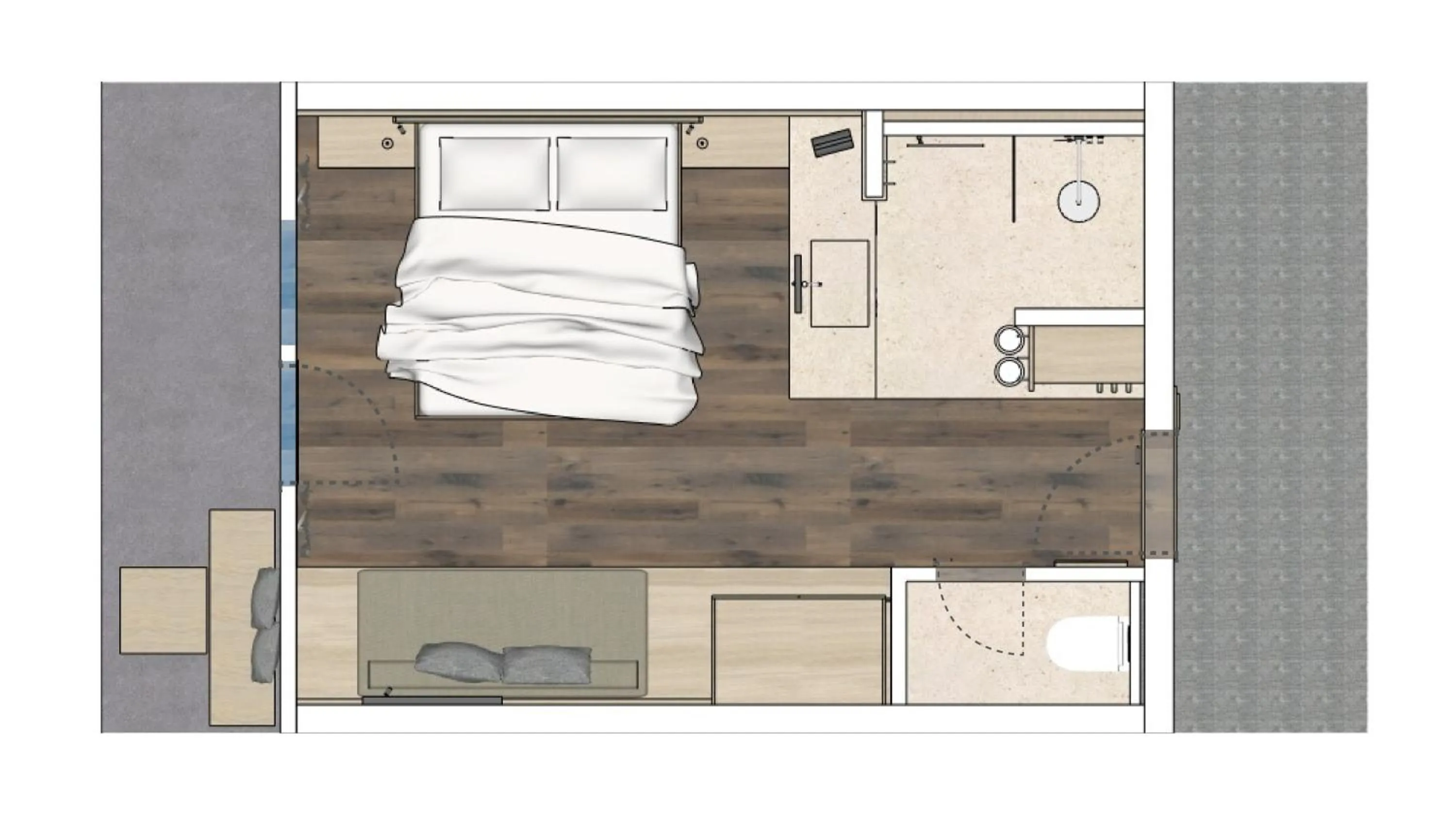 Floor plan, Bed in Boutique Hundehotel Bergzeit