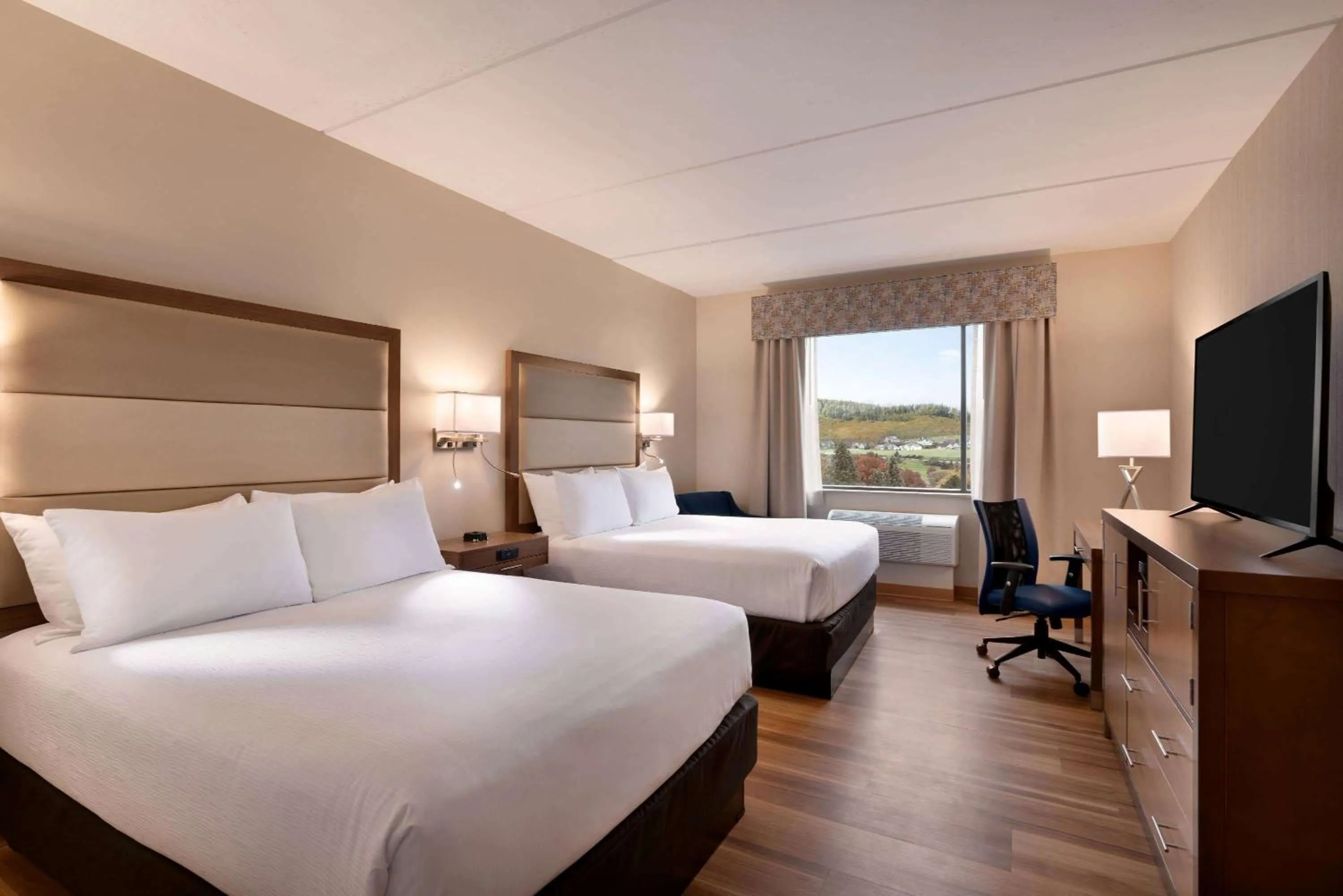 Photo of the whole room, Bed in Wyndham Garden State College