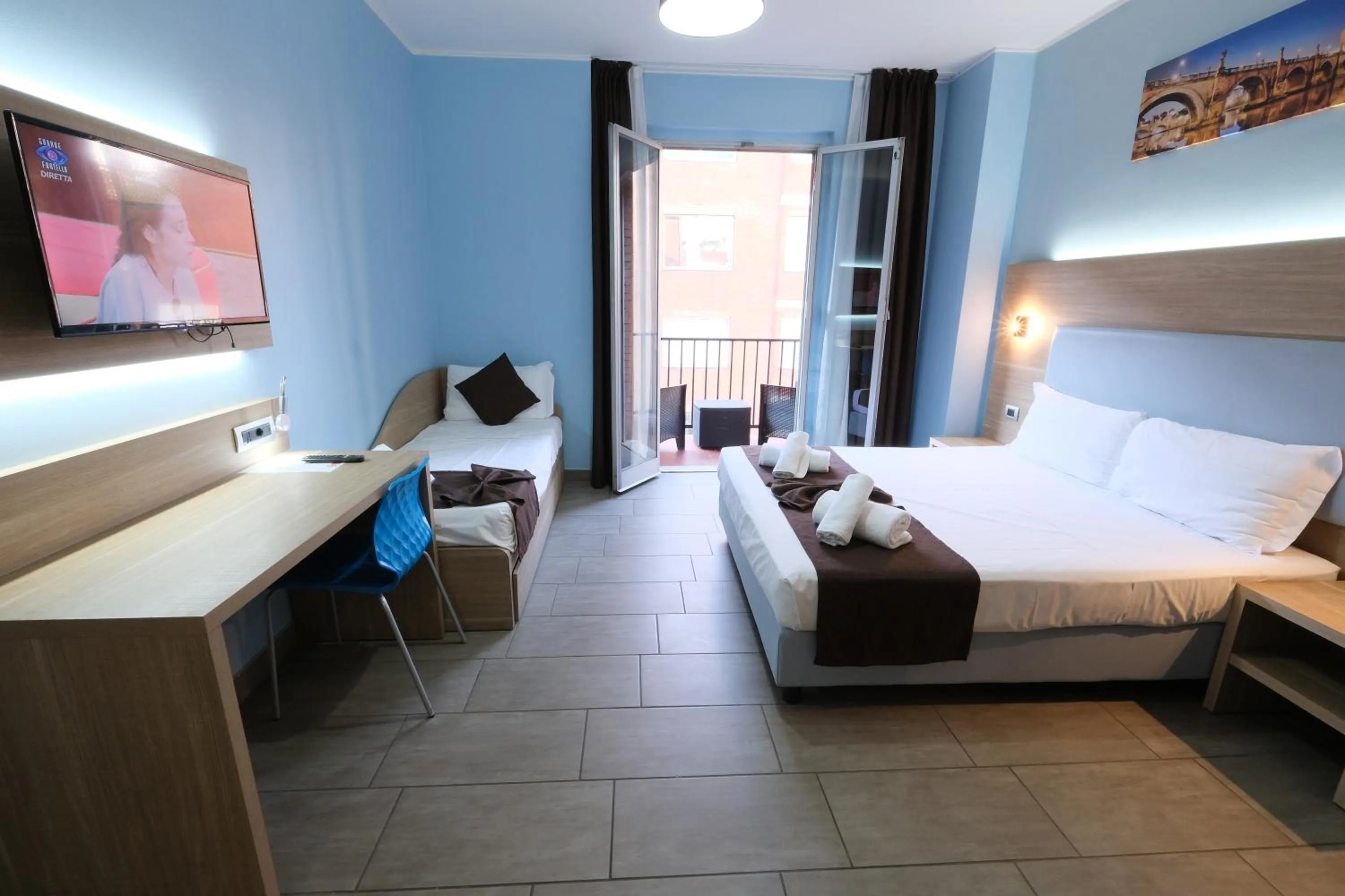 Bed in Hotel Giacosa