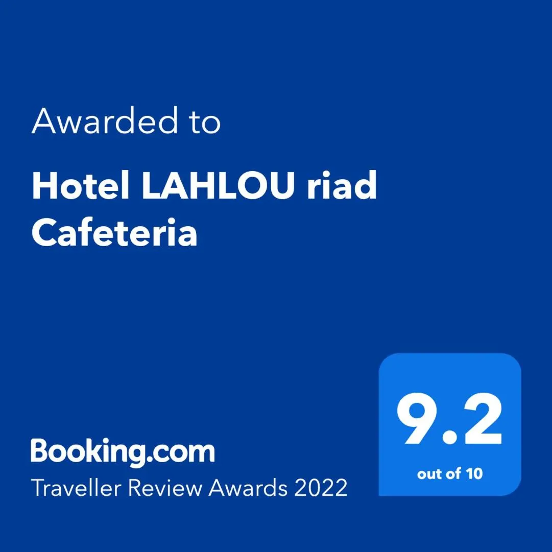 Certificate/Award in Hotel LAHLOU riad Cafeteria