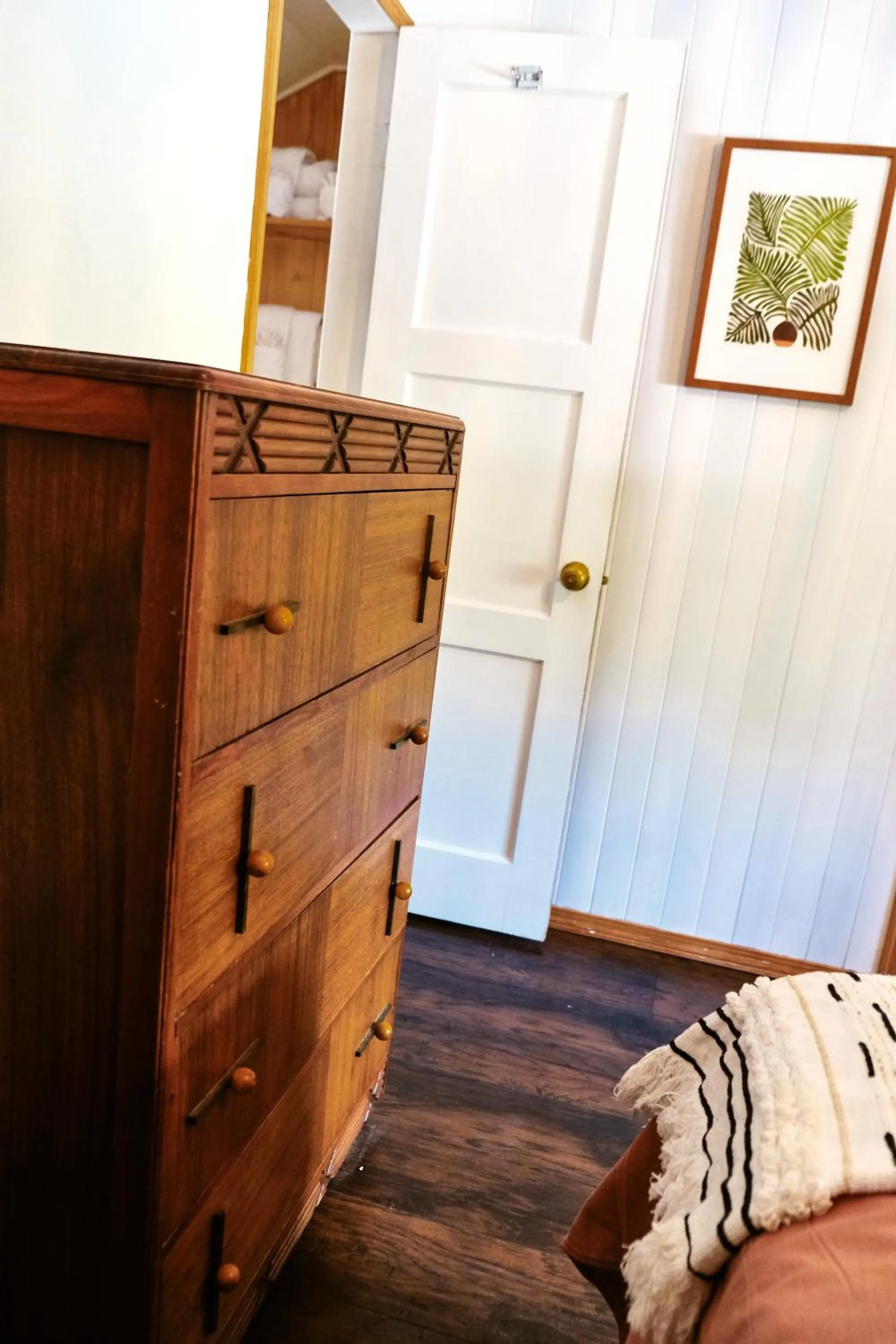 Bed in Lake Front Cabins