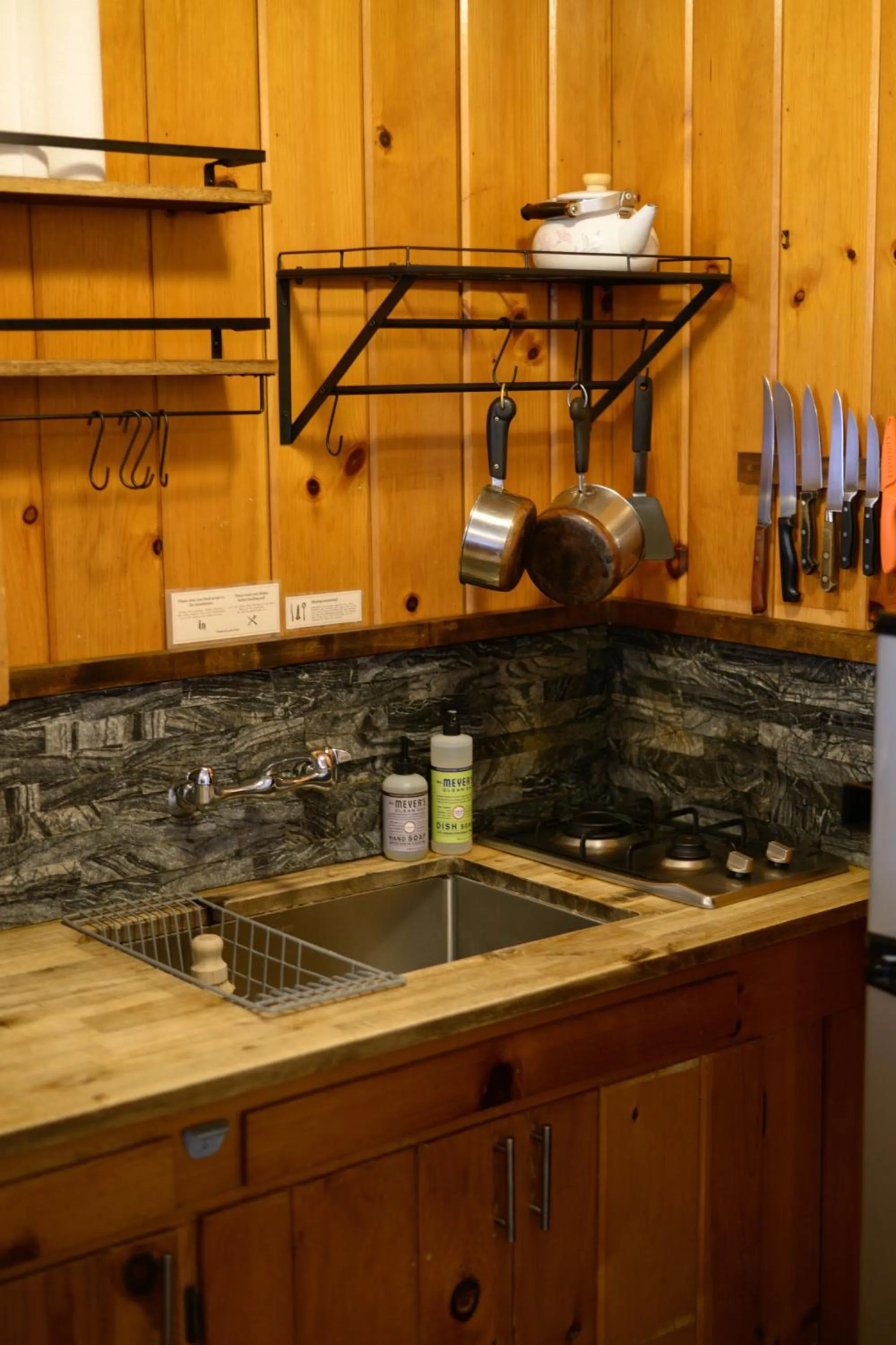 kitchen in Lake Front Cabins