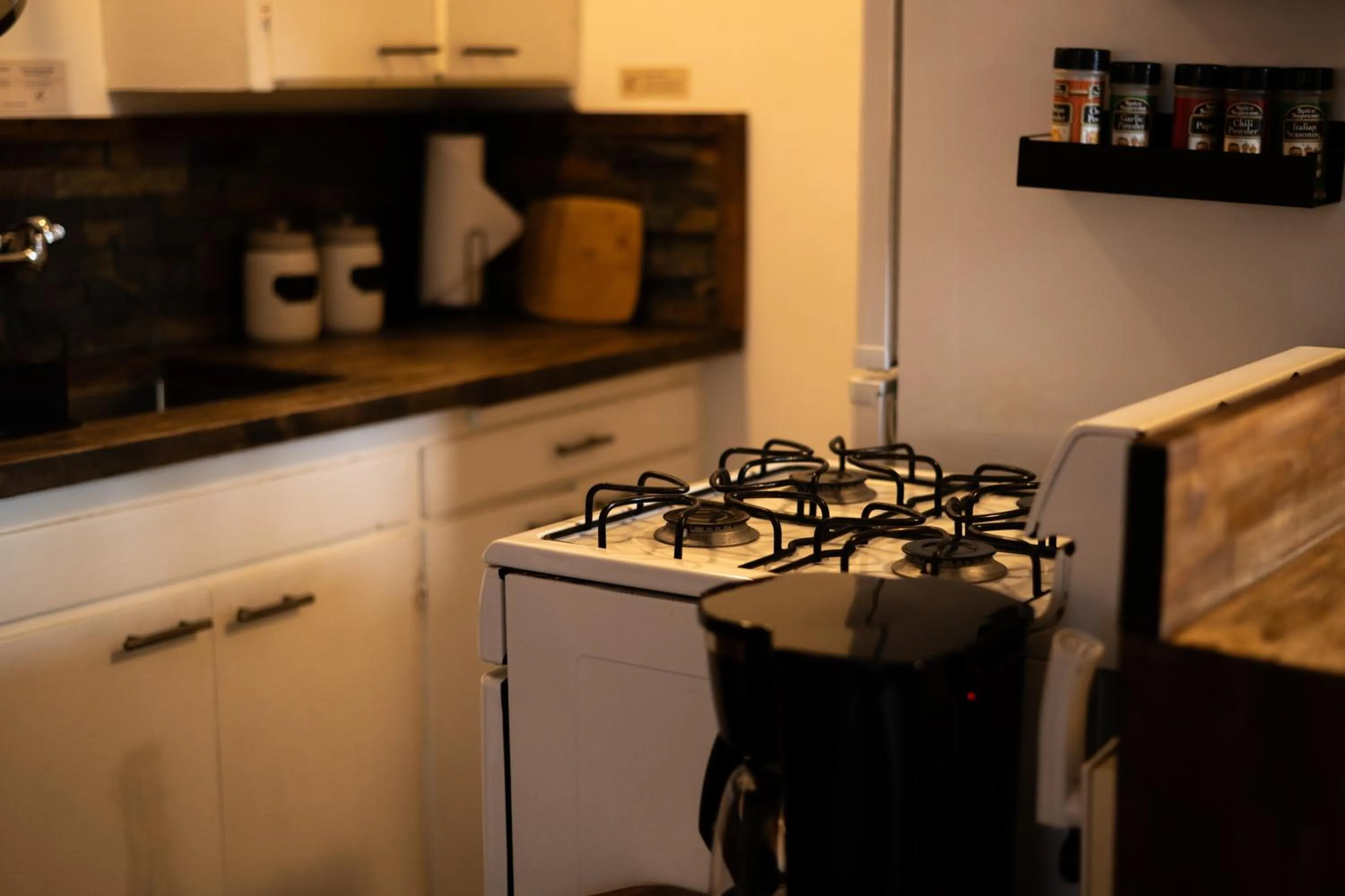 kitchen in Lake Front Cabins