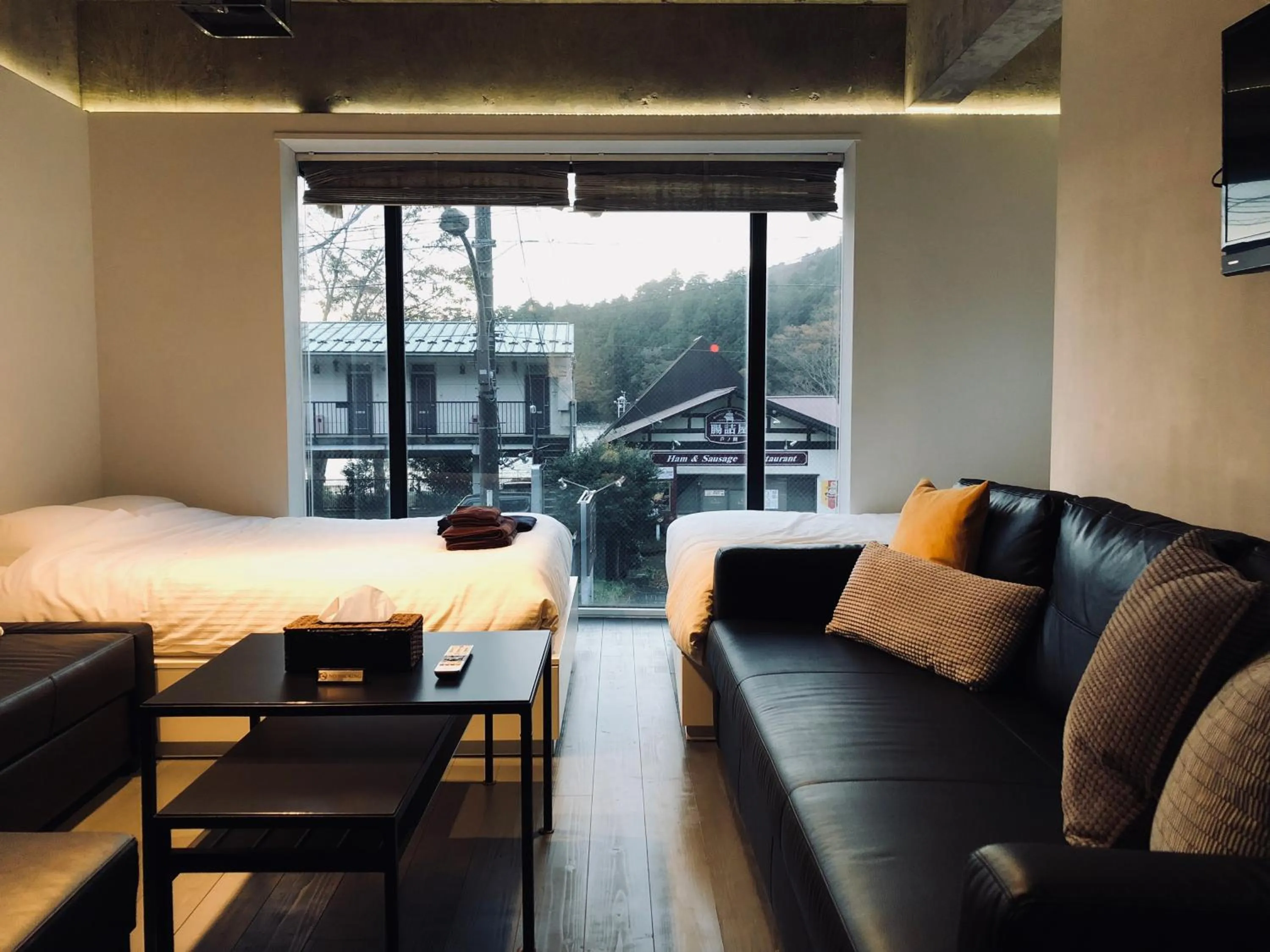View (from property/room), Bed in Ashinoko Port Villa MIRAHAKONE