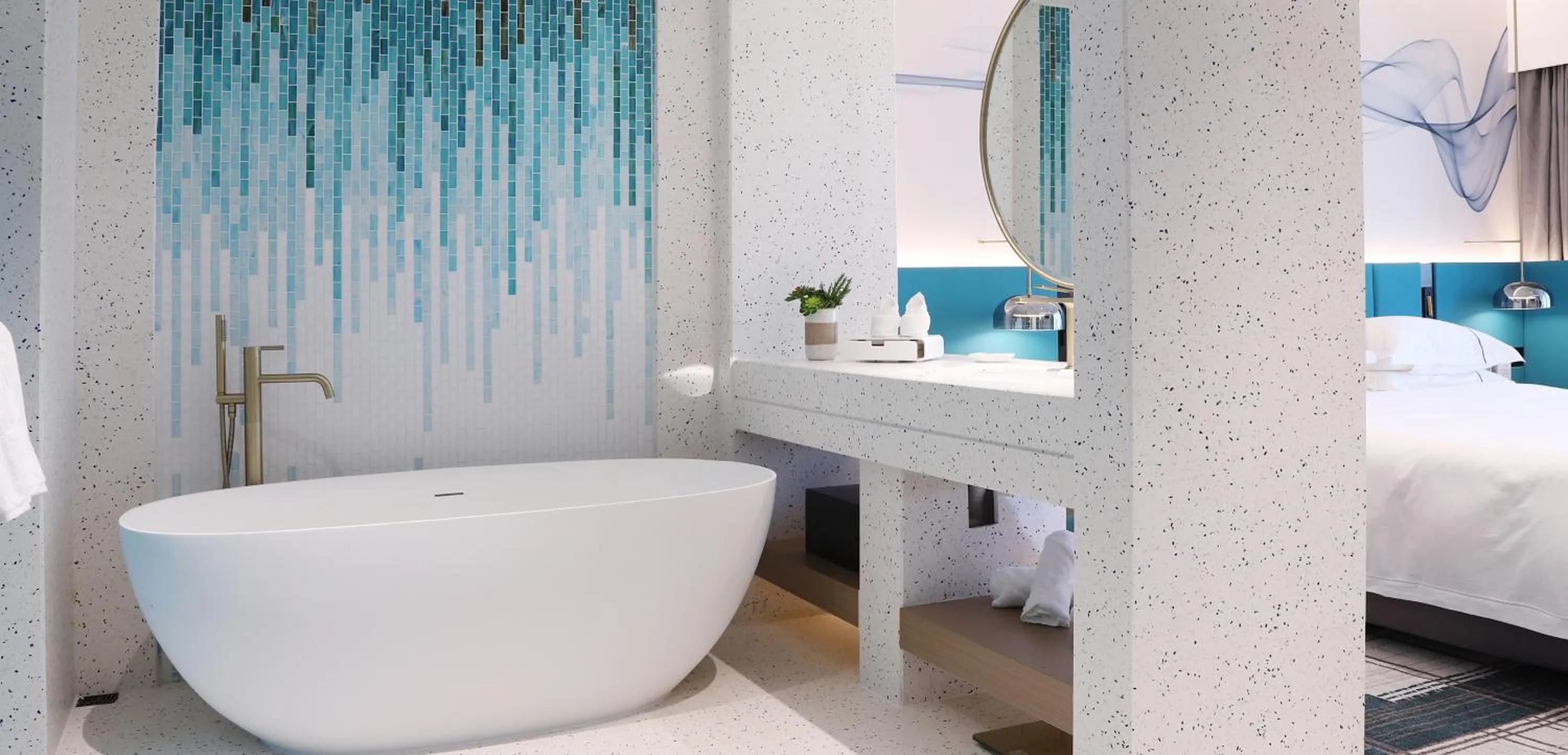 Bathroom, Bed in Asia International Hotel Guangdong