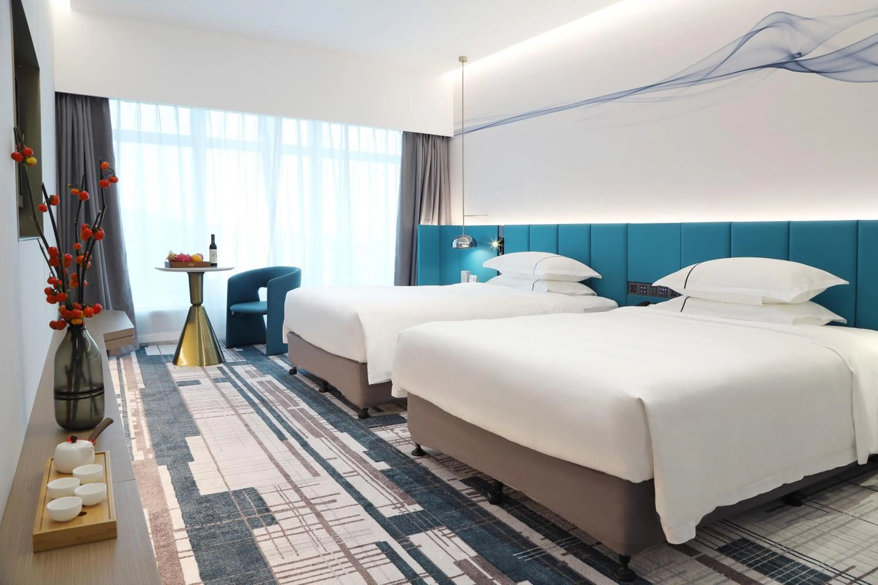 Decorative detail, Bed in Asia International Hotel Guangdong