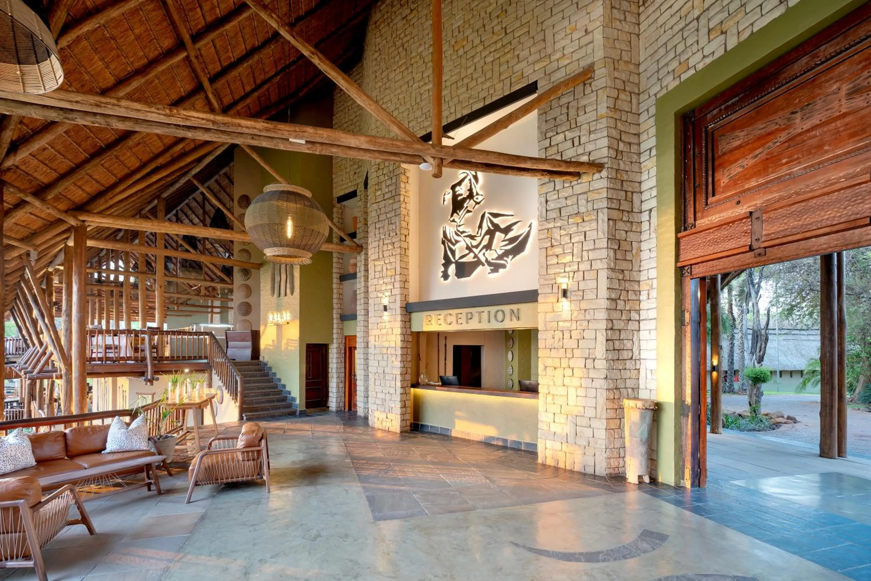 Lobby or reception in The David Livingstone Safari Lodge & Spa