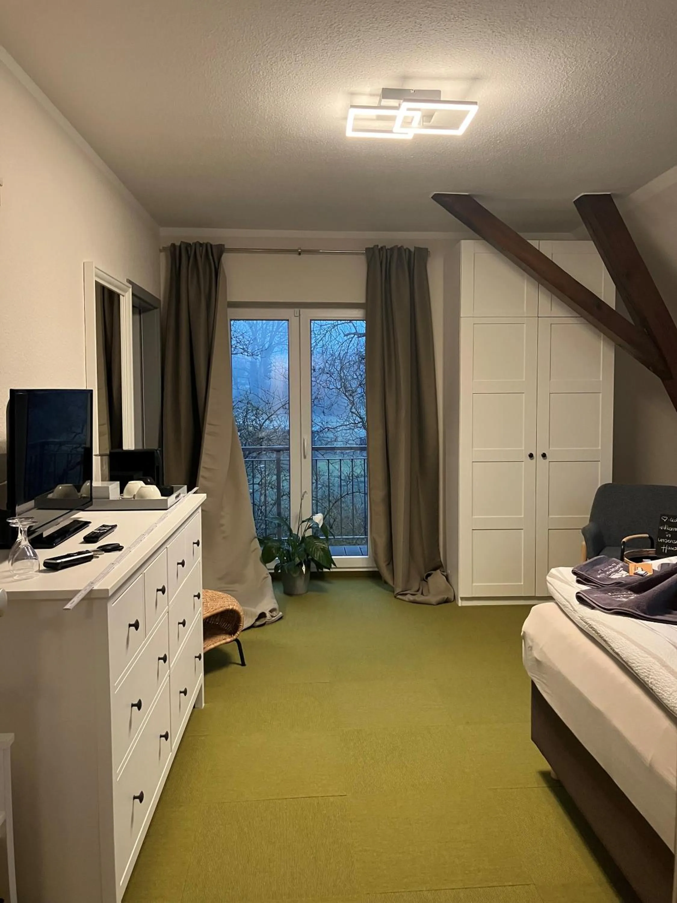 Coffee/tea facilities, Bed in Biohotel Schönhagener Mühle