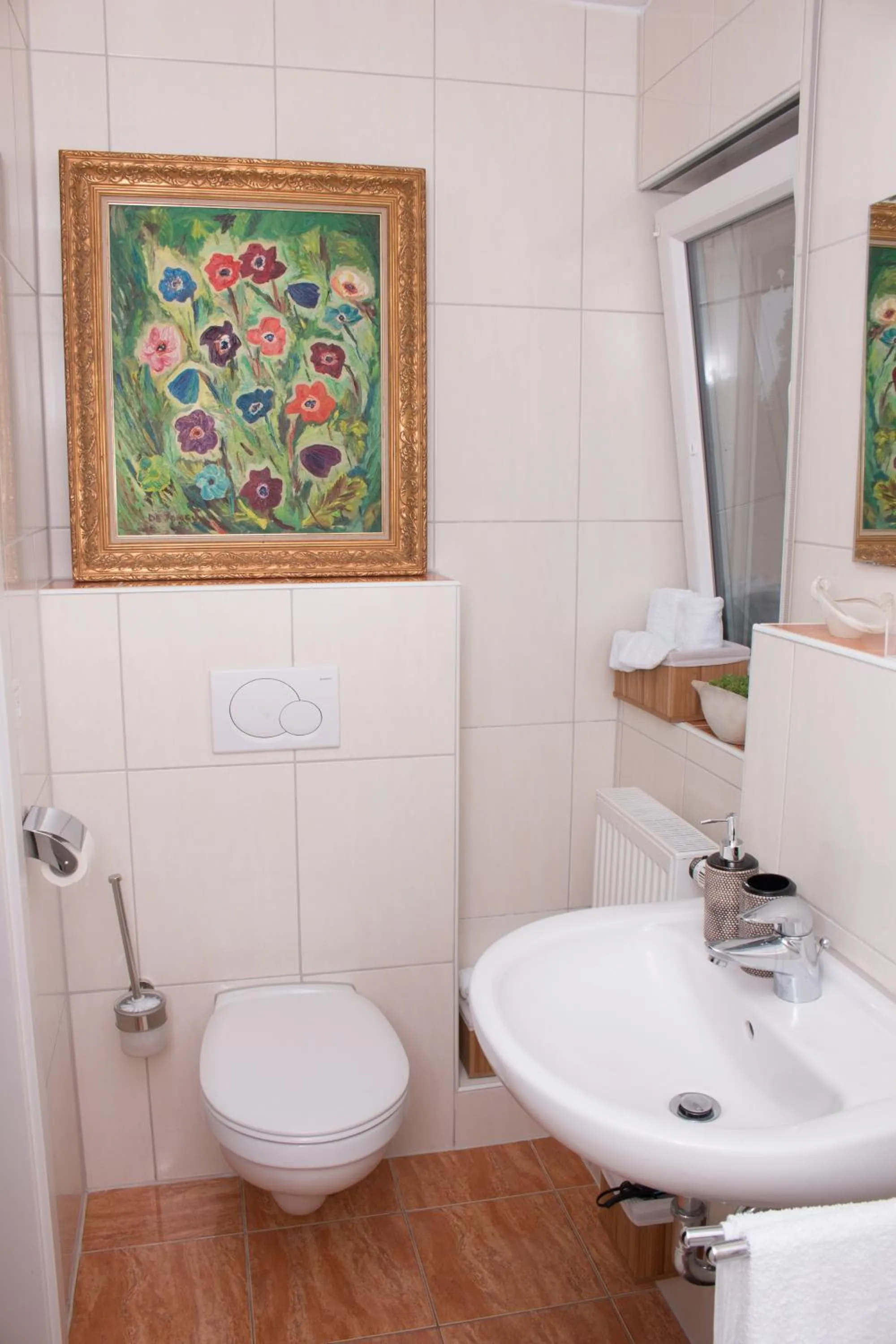 Bathroom in Art & Nature Apartments in der Nähe FFM-Messe