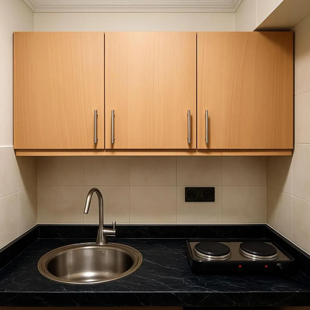 Kitchen or kitchenette in Apparts-hôtel ISNI