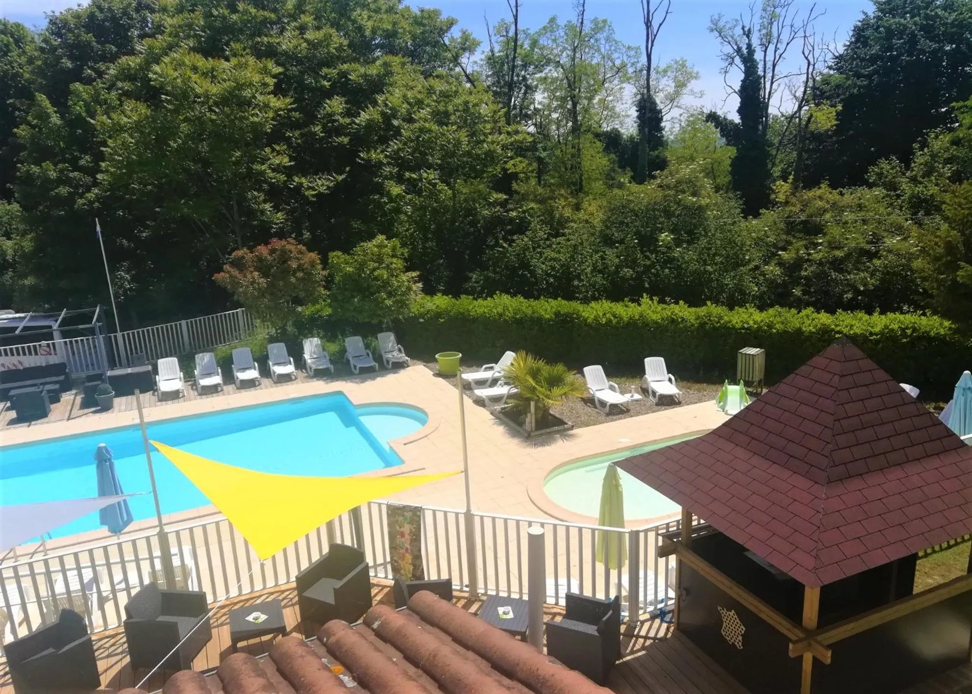 Pool view in Les Chalets d'Argentouleau
