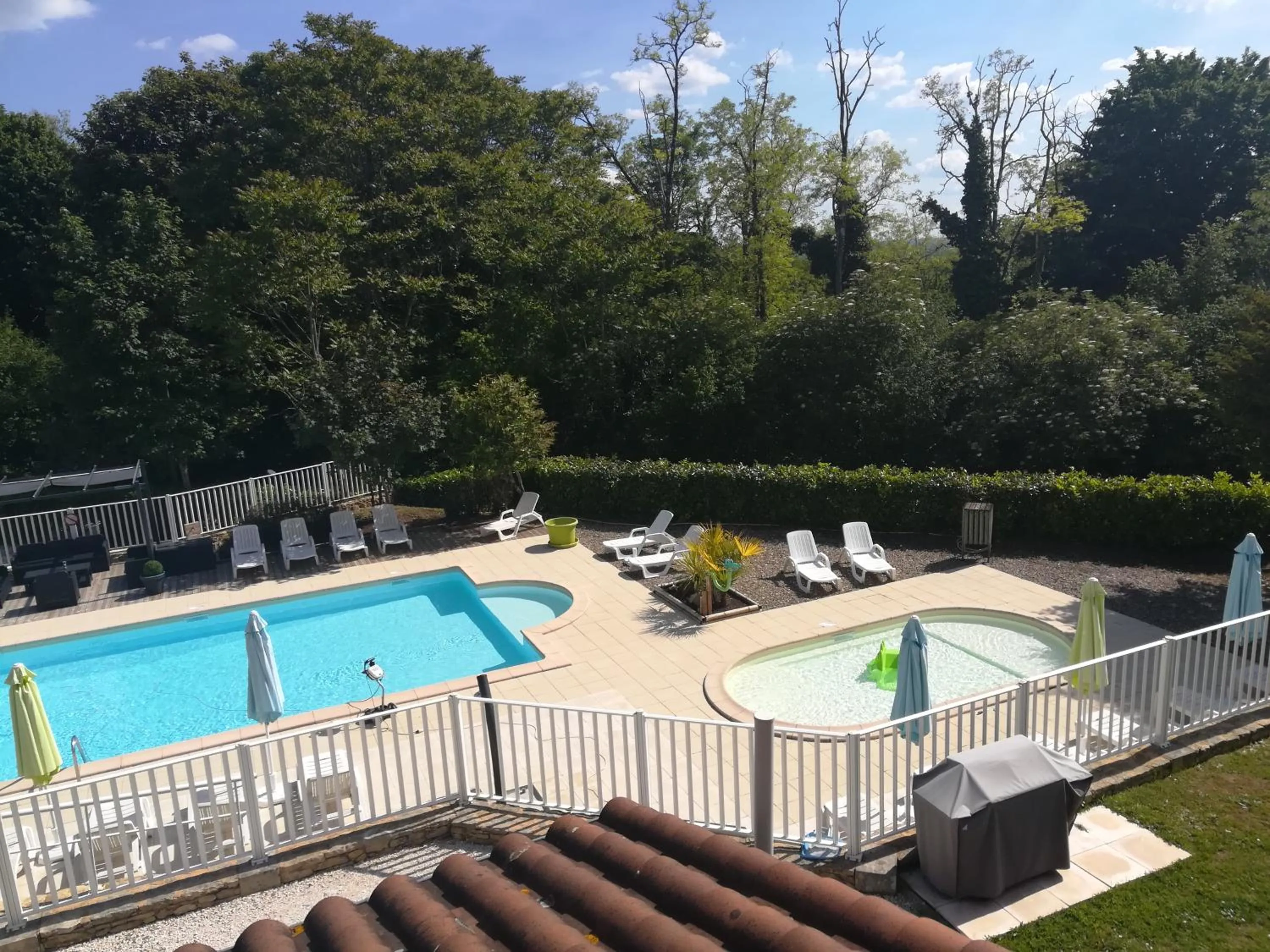 Pool view in Les Chalets d'Argentouleau