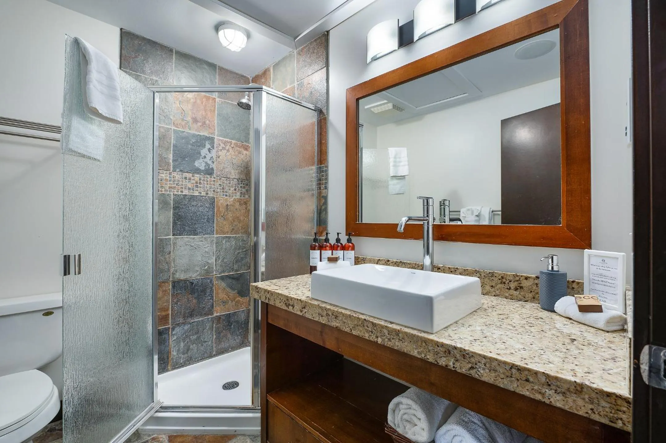 Bathroom in Heavenly Mountain Condo managed by Little Sister Getaways