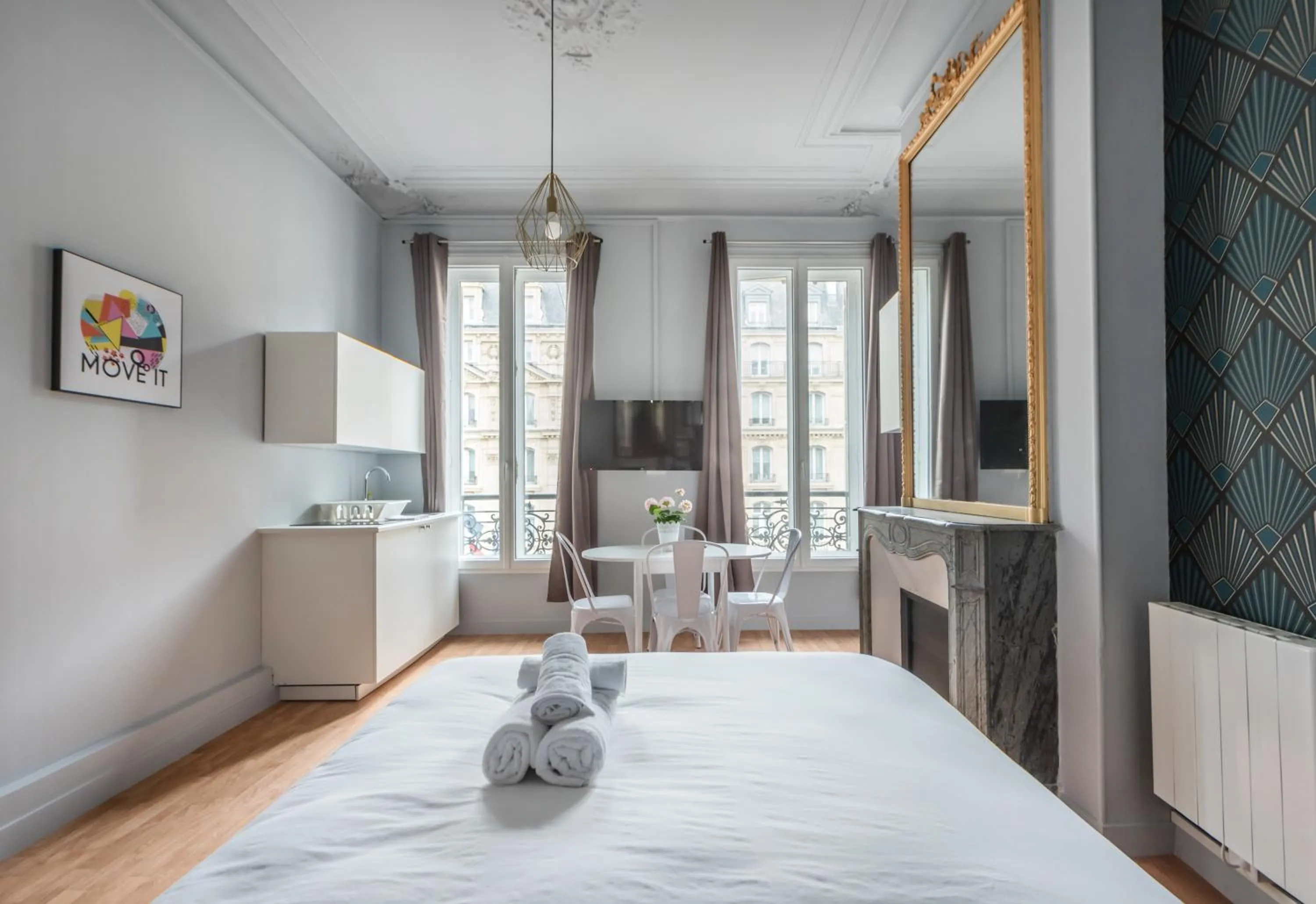 Living room, Bed in WS Saint-Lazare - Opera