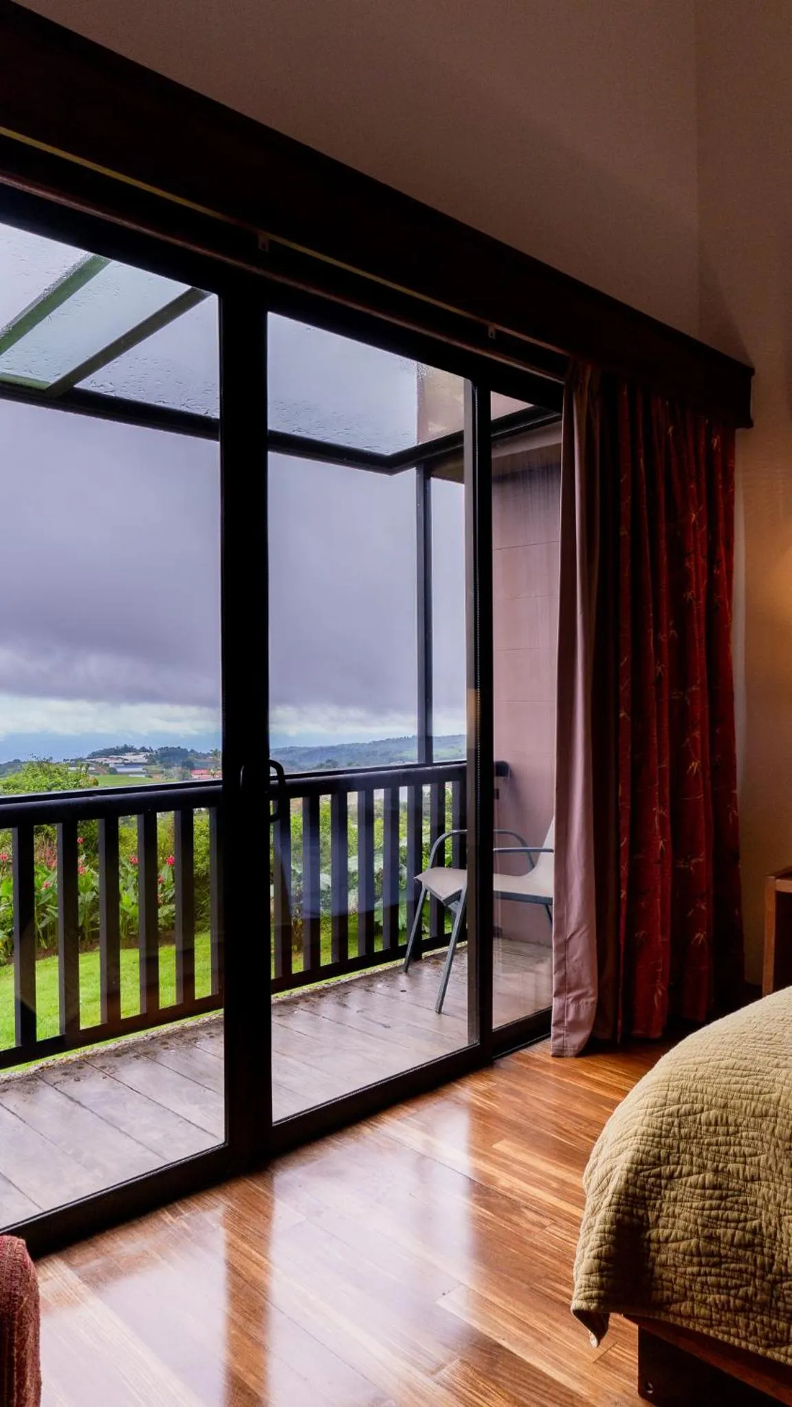 View (from property/room), Bed in Poas Volcano Lodge