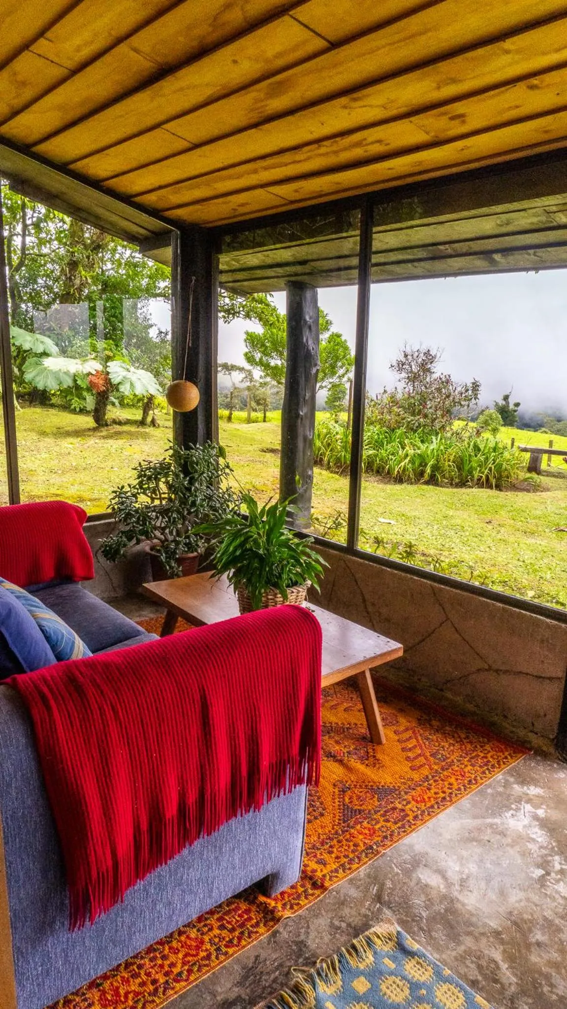 Seating area in Poas Volcano Lodge