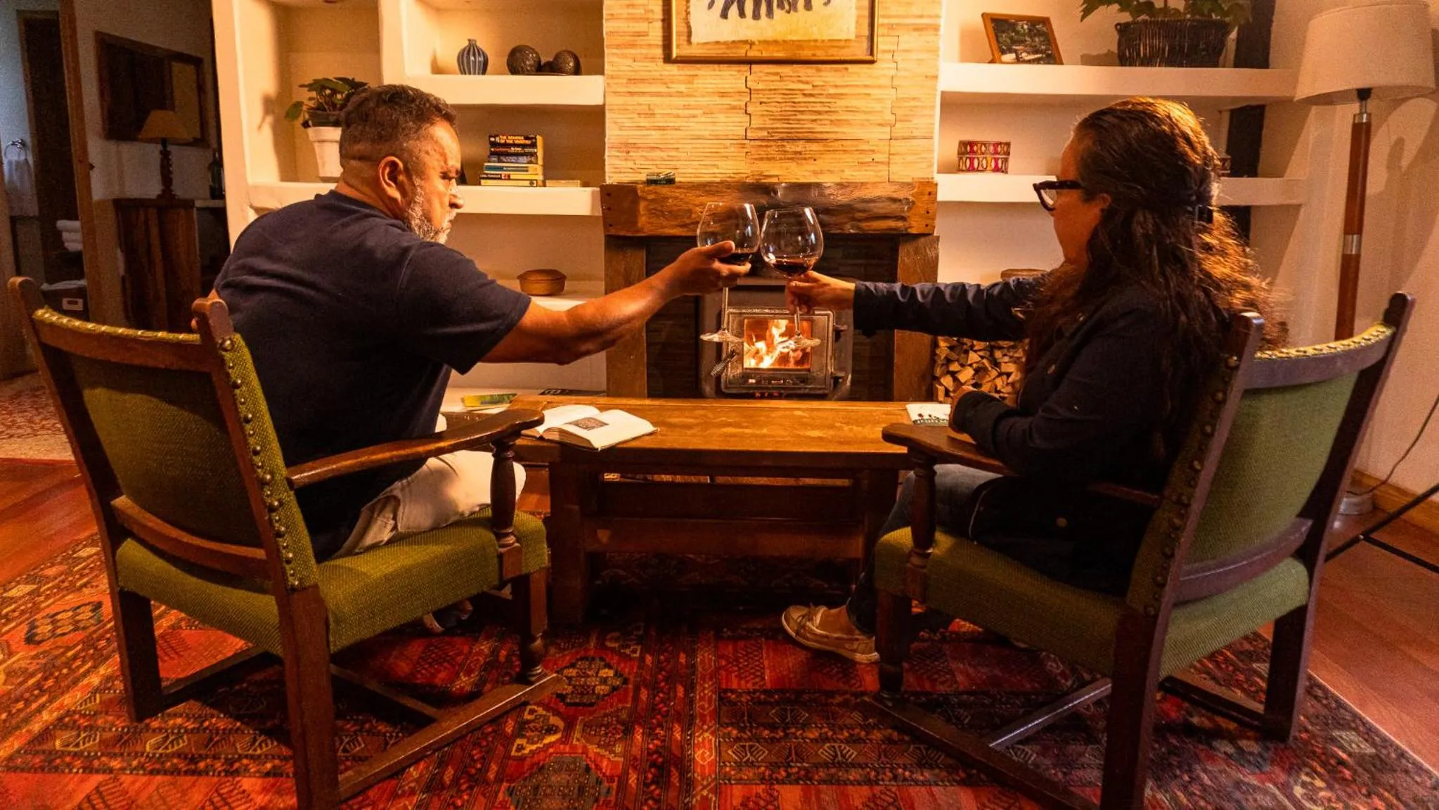 fireplace in Poas Volcano Lodge