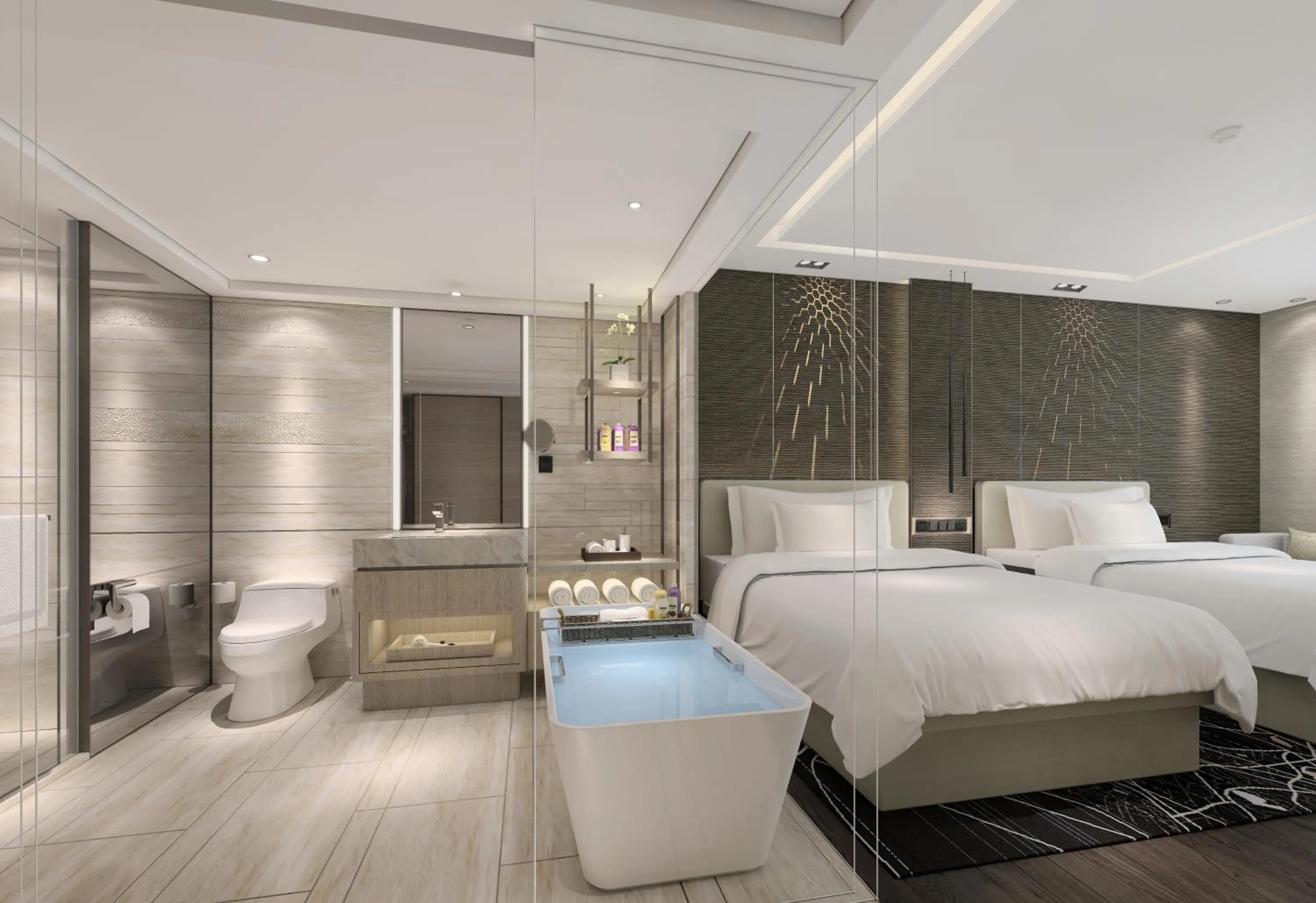 Photo of the whole room, Bed in Renaissance Shenzhen Luohu Hotel