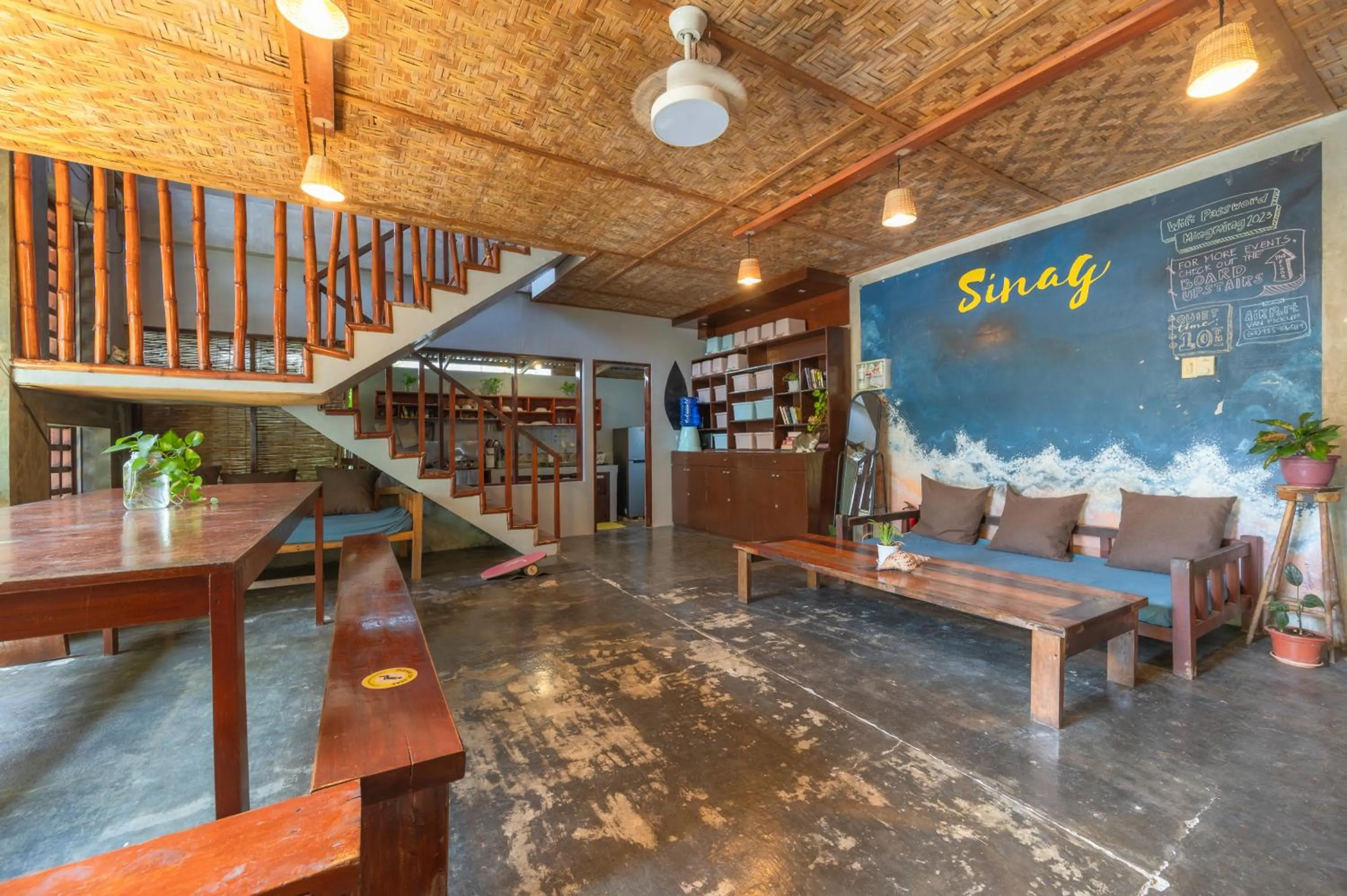 Seating area in Sinag Hostel