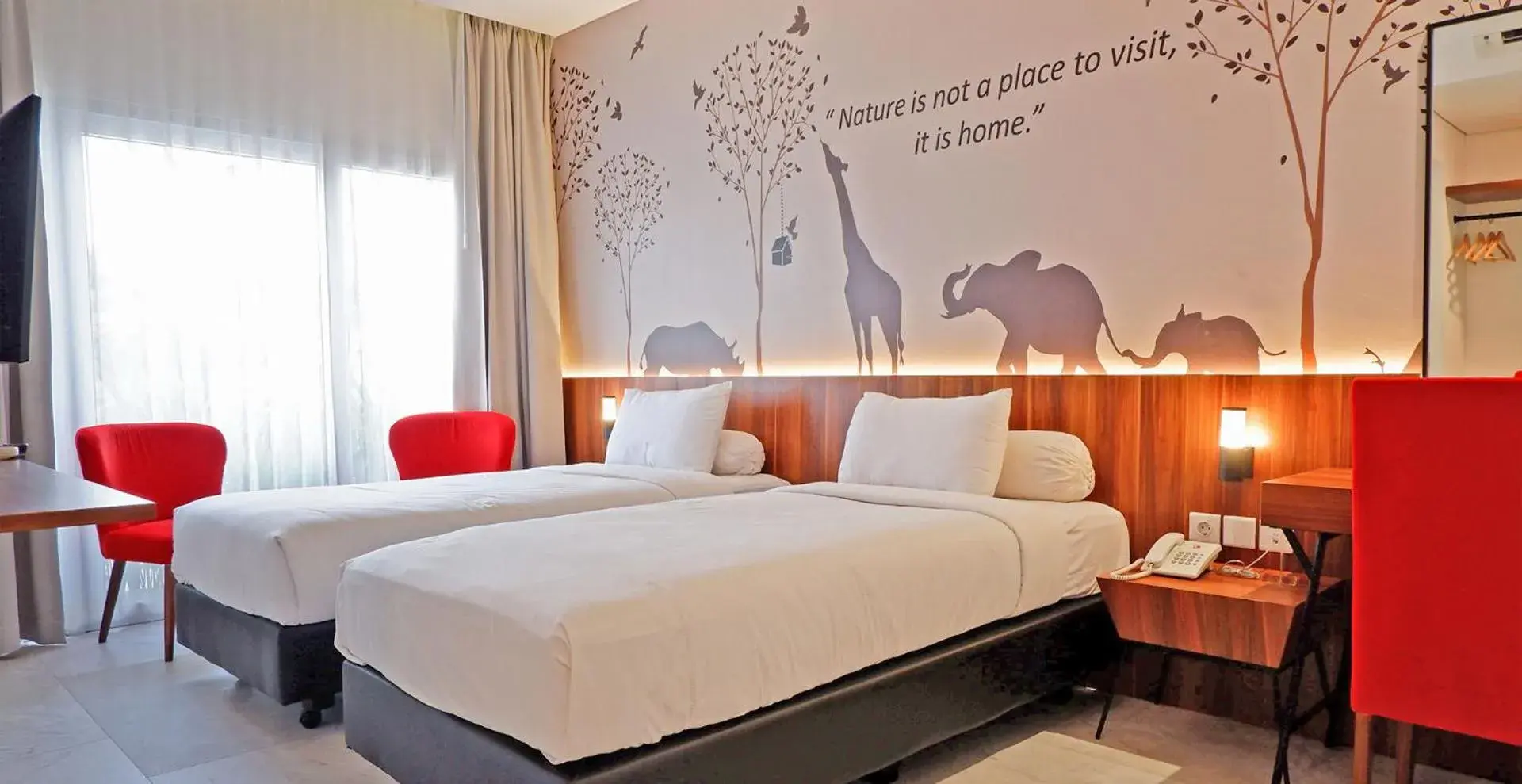 Twin Room with Garden View in Front One Resort Magelang Twin Room with Garden View in Front One Resort Magelang