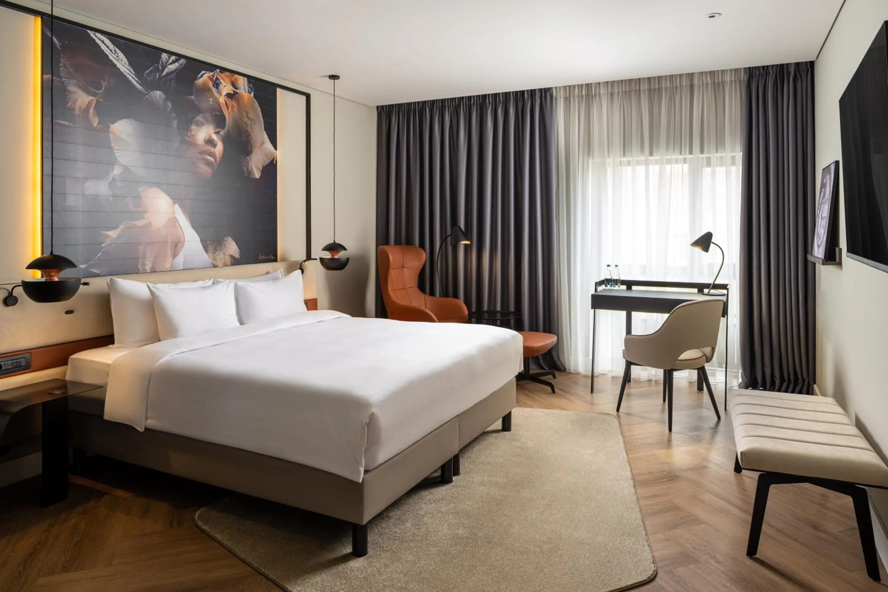 View (from property/room), Bed in Radisson Blu Hotel Bucharest