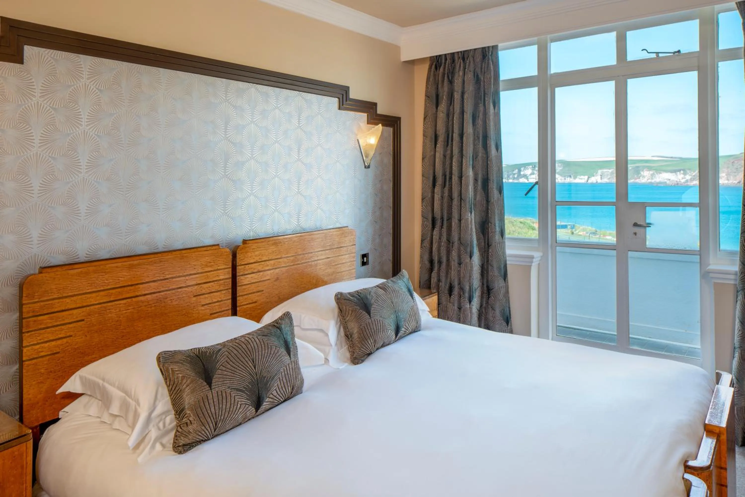 Bed in Burgh Island Hotel