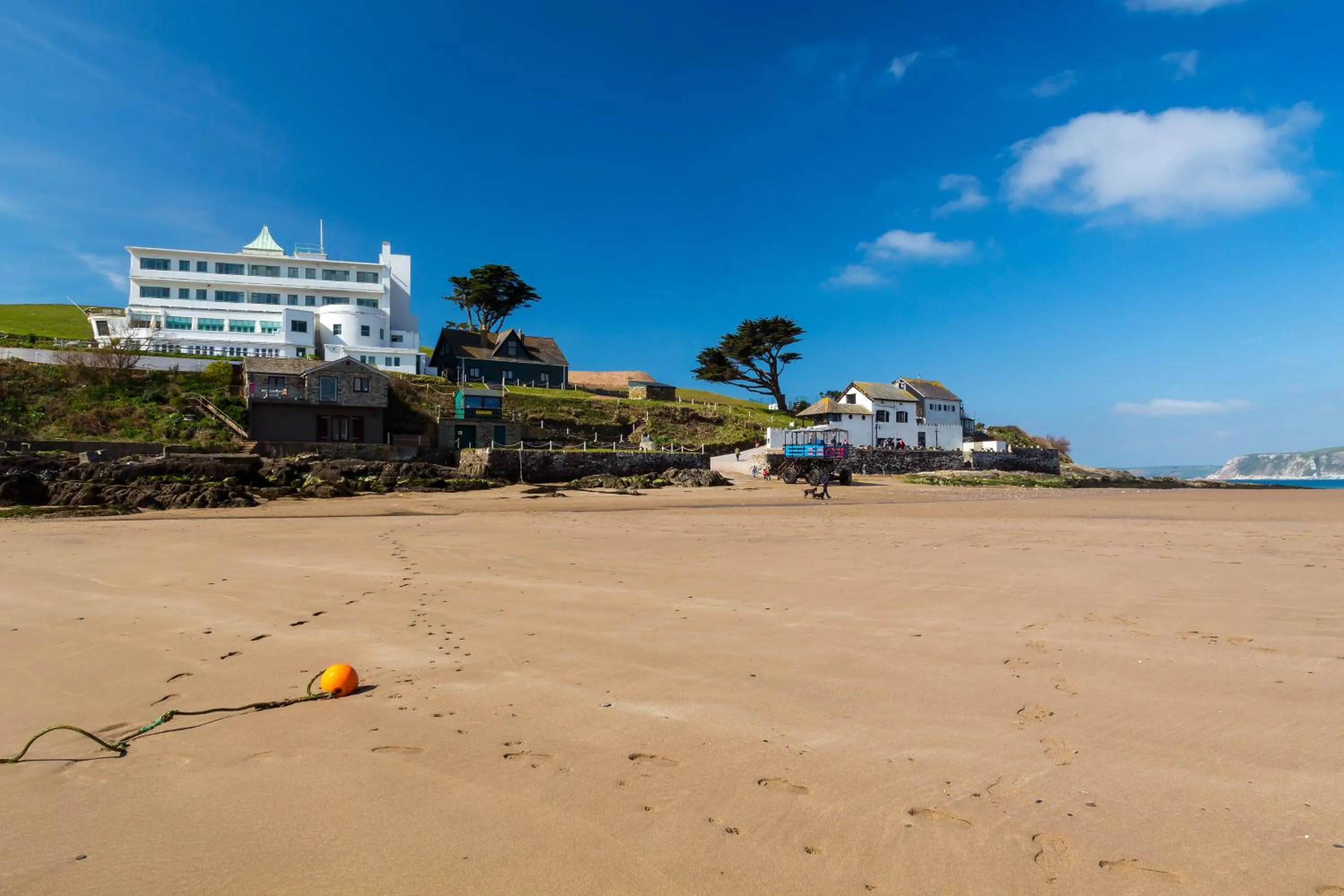 Beach in Burgh Island Hotel