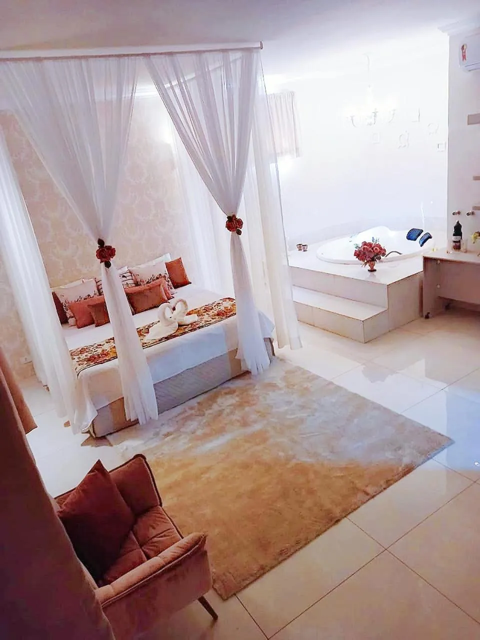 Bed in Hotel Pousada Chalé das Flores