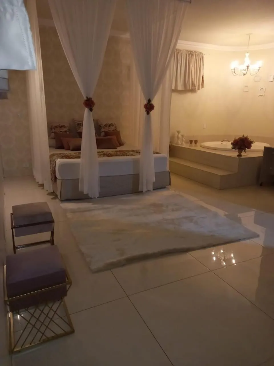 Bed in Hotel Pousada Chalé das Flores