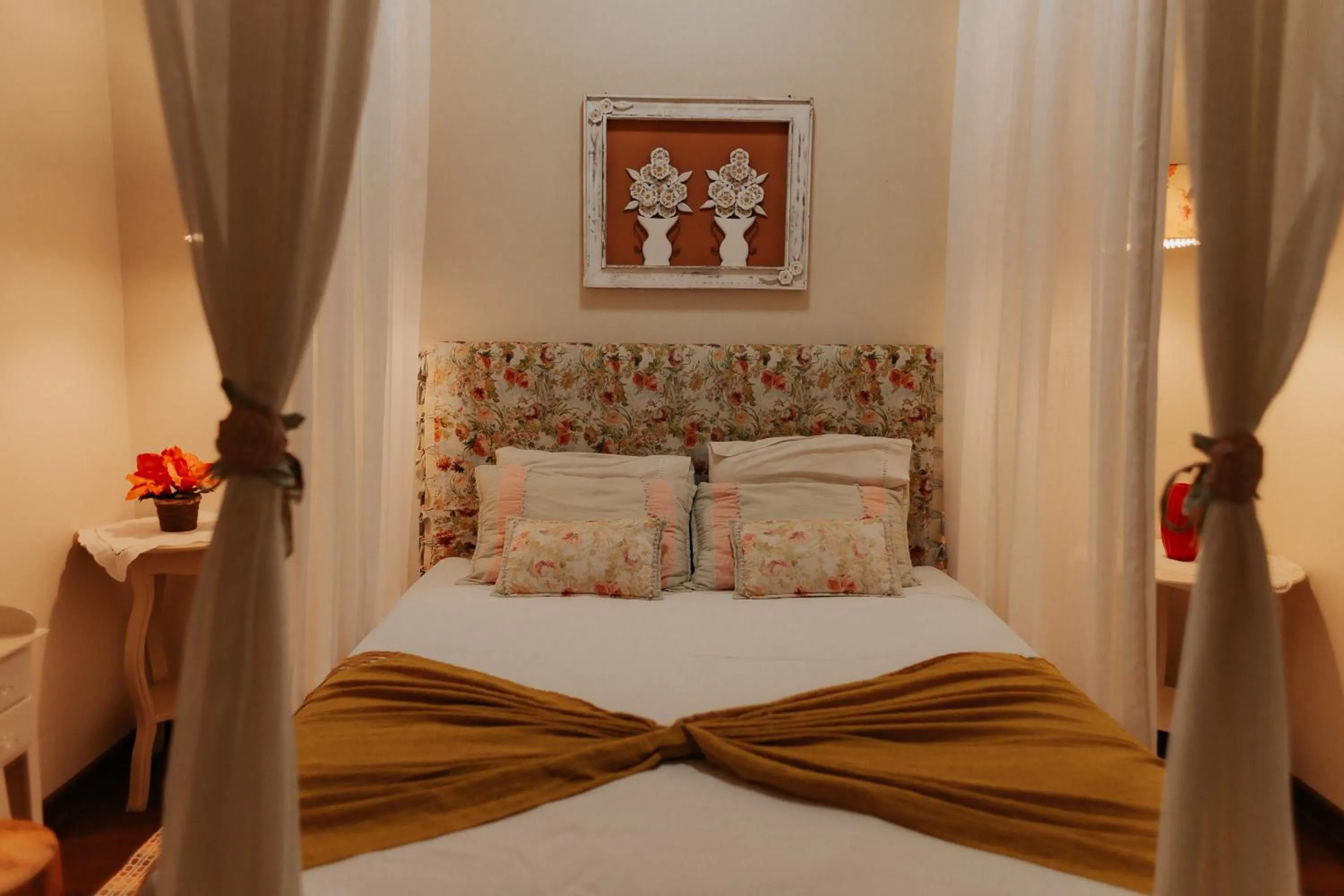 Bed in Hotel Pousada Chalé das Flores