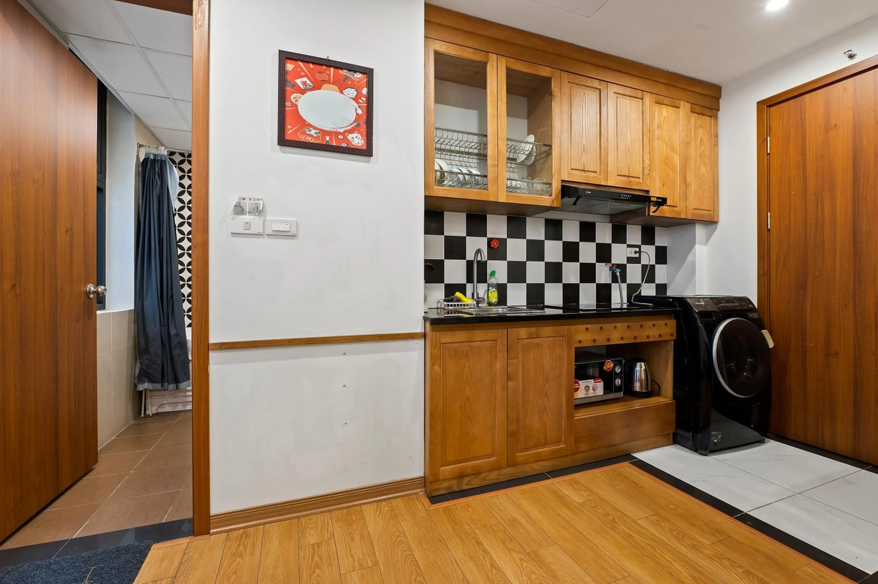 Kitchen or kitchenette in 22Housing luxury Hotel & Residence 39 Linh Lang