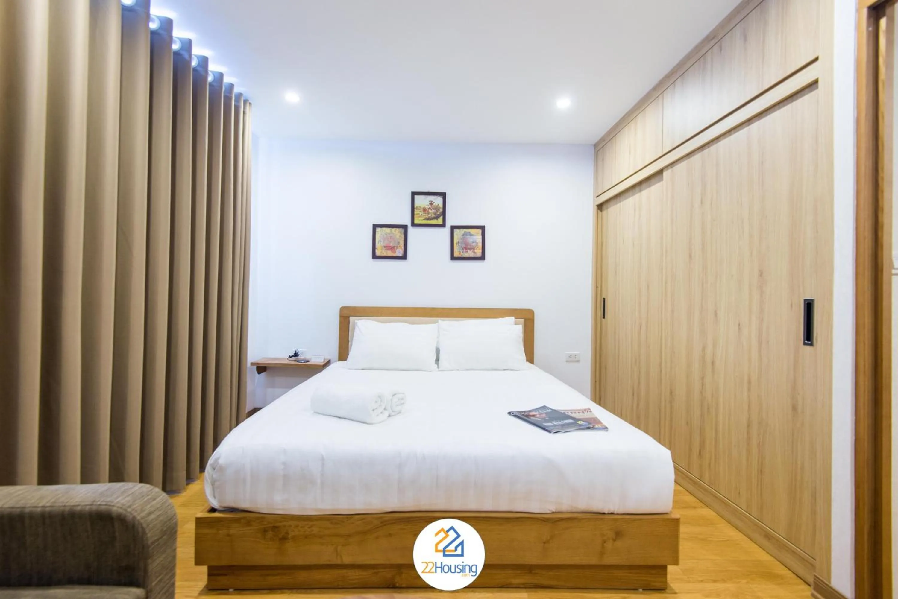 Bed in 22Housing luxury Hotel & Residence 39 Linh Lang