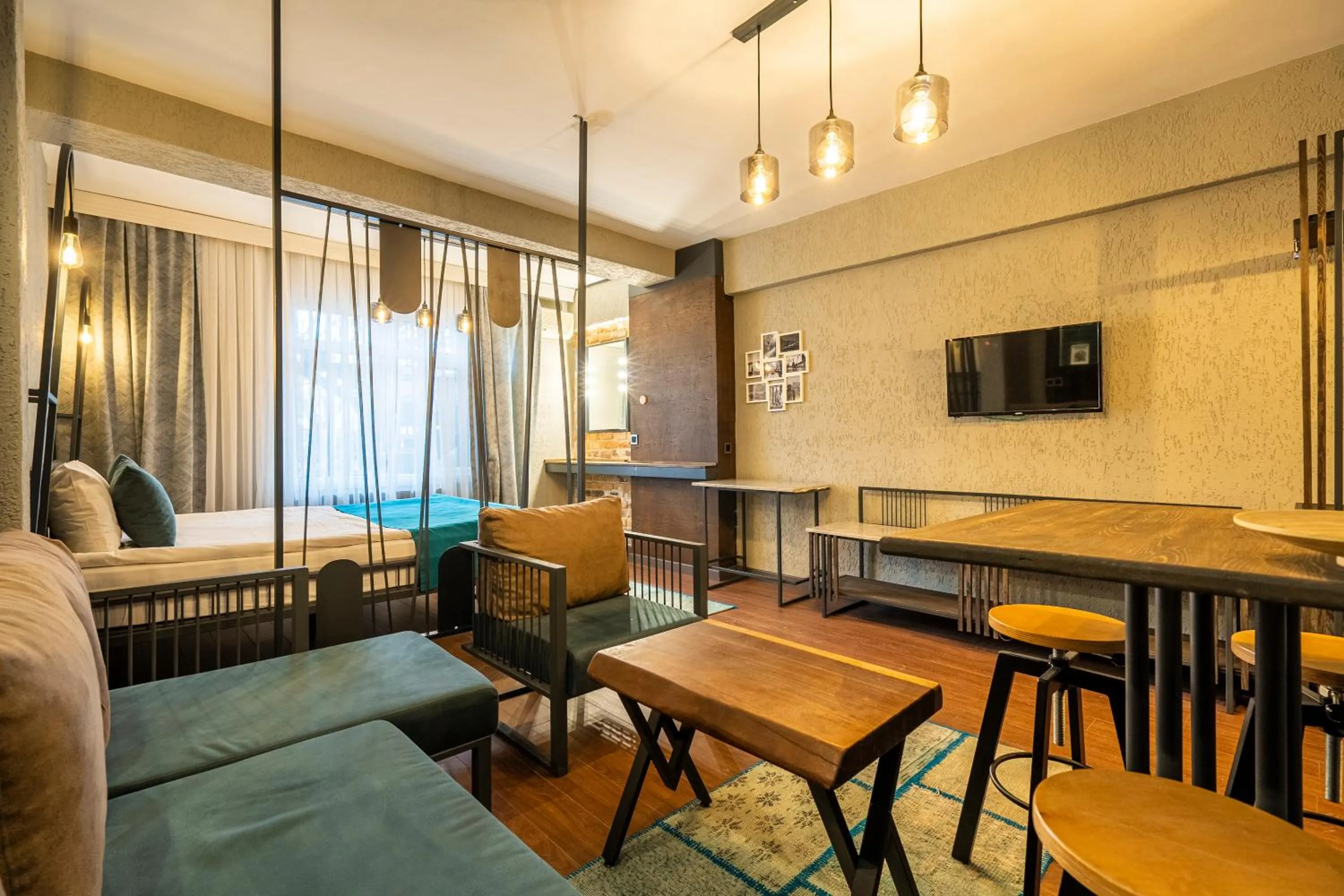 Seating area in Cube Suites