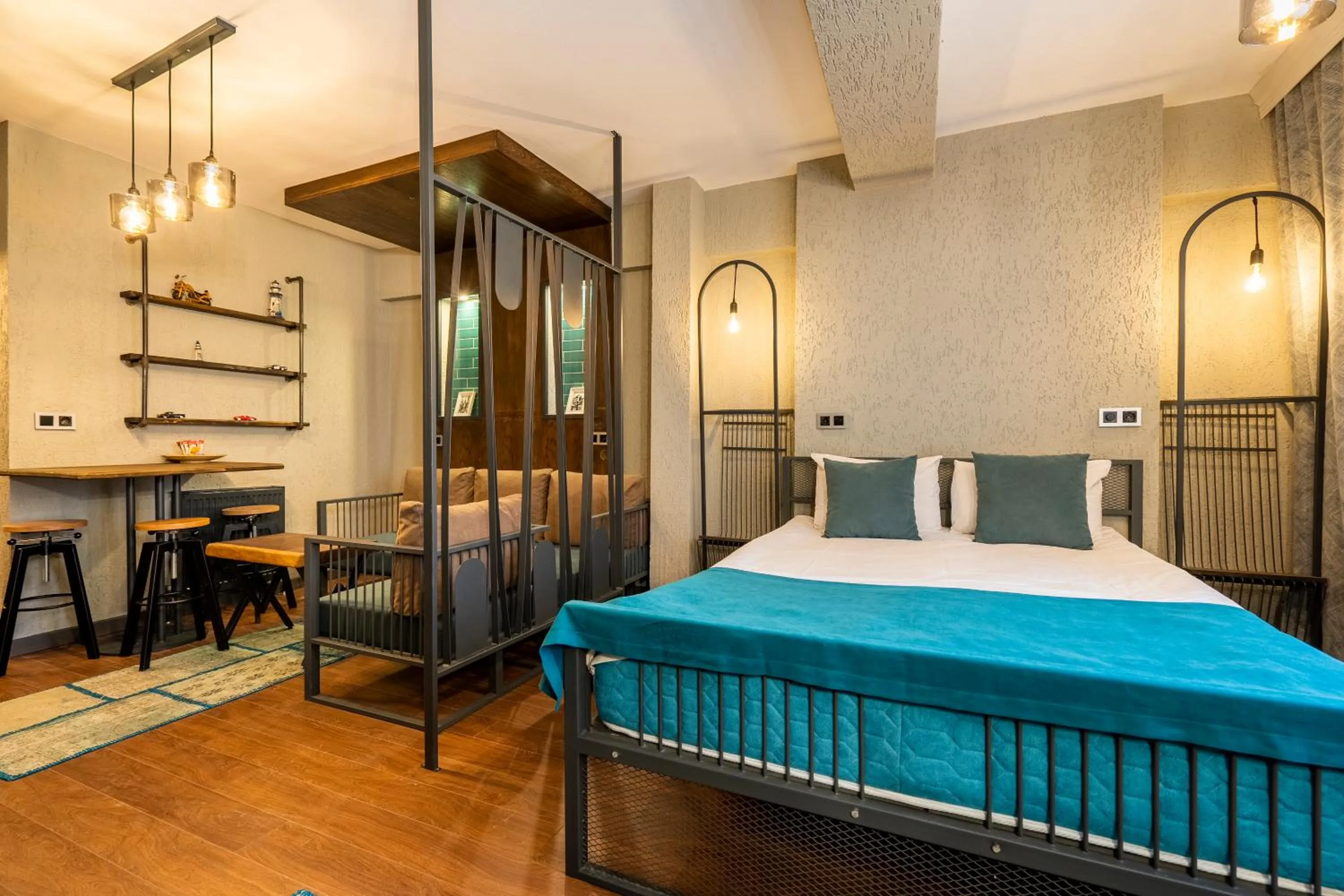 Photo of the whole room, Bed in Cube Suites