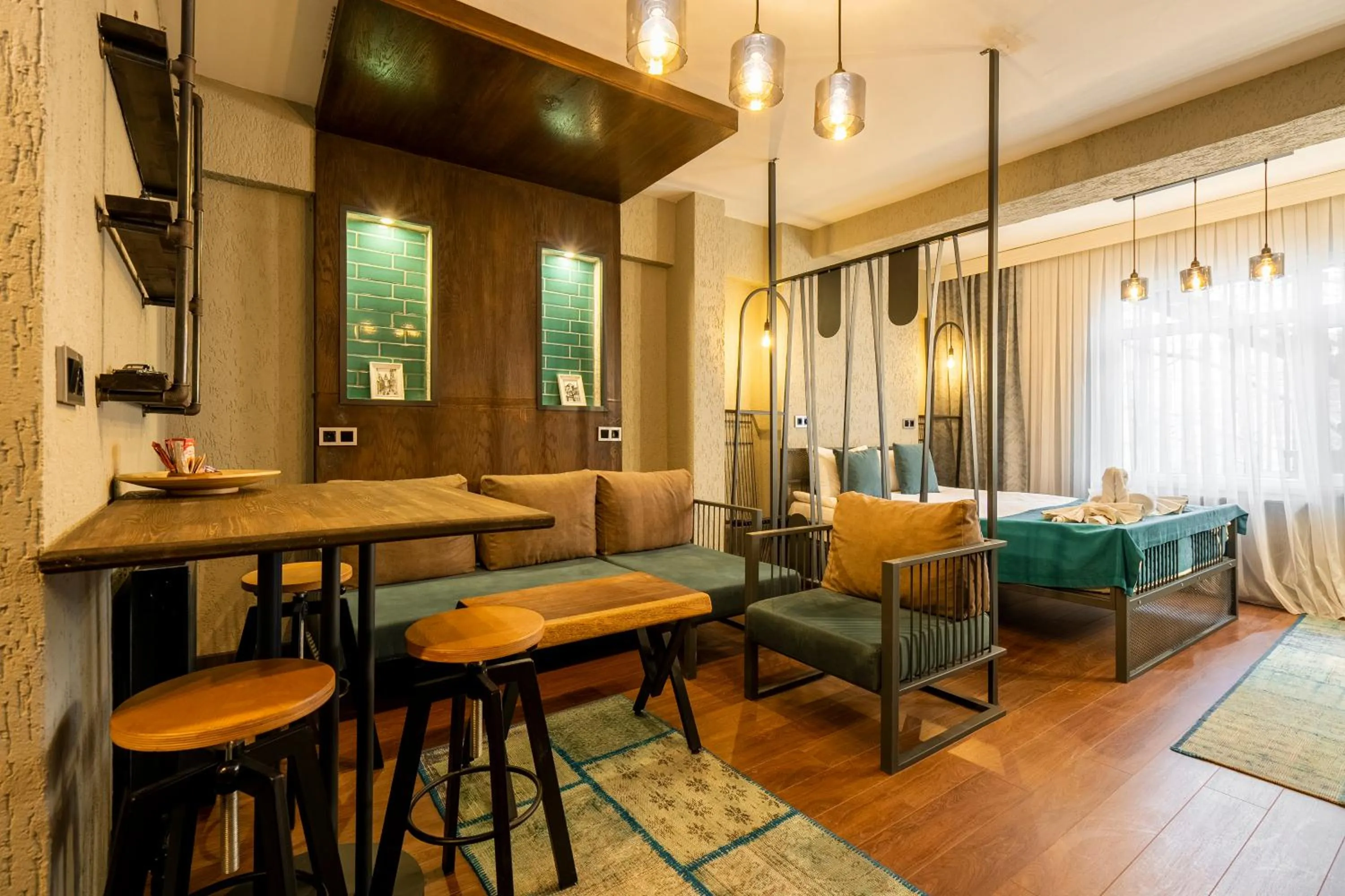 Seating area in Cube Suites