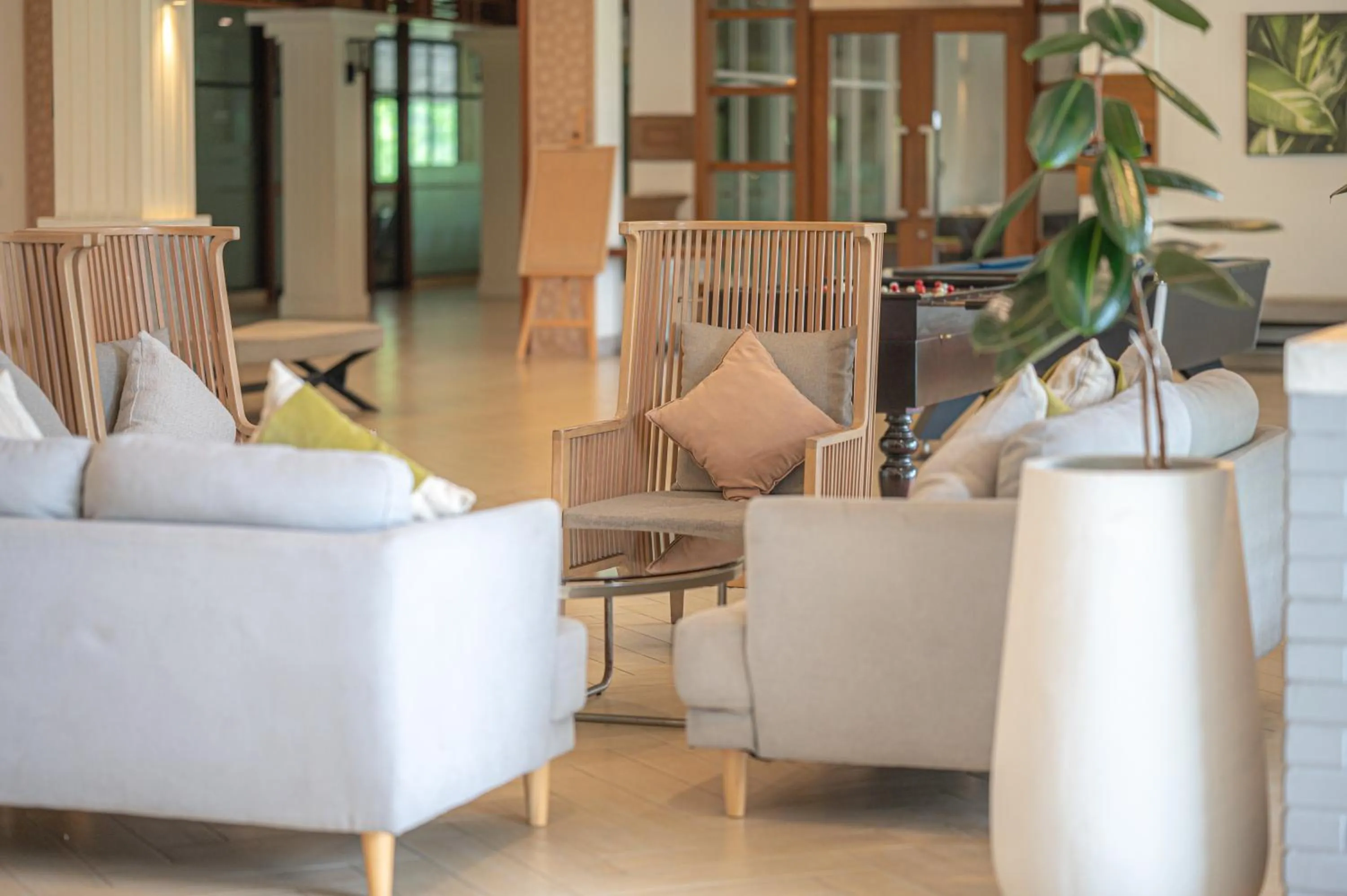 Seating area in Eco Hotel by Thammasat