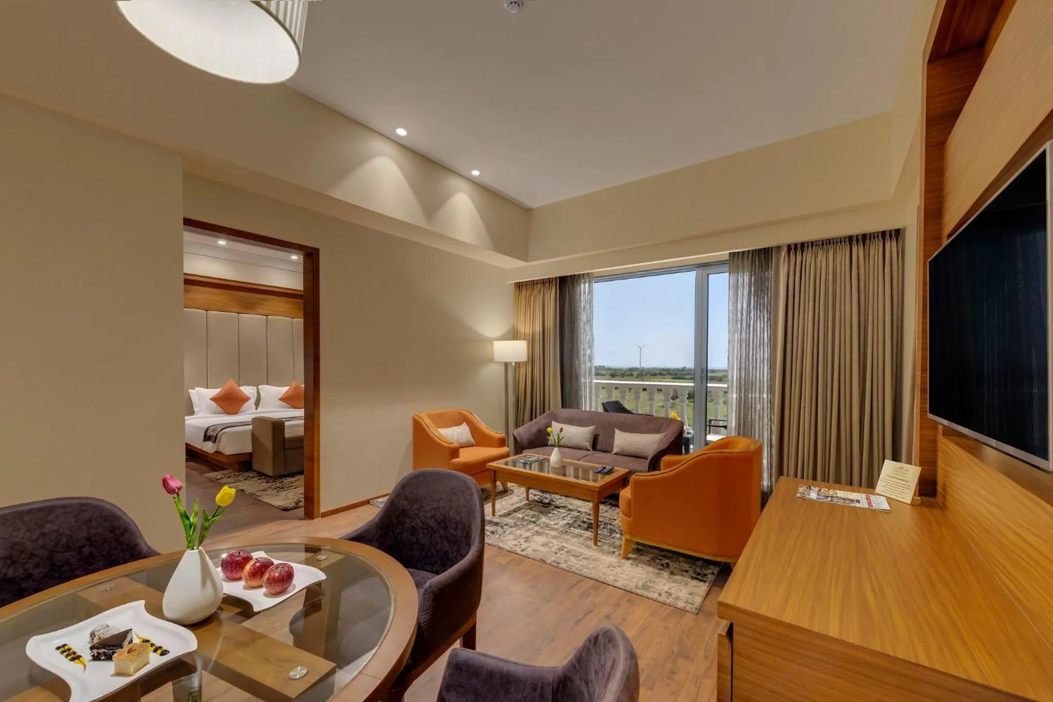 Living room in The Fern Sattva Resort, Dwarka