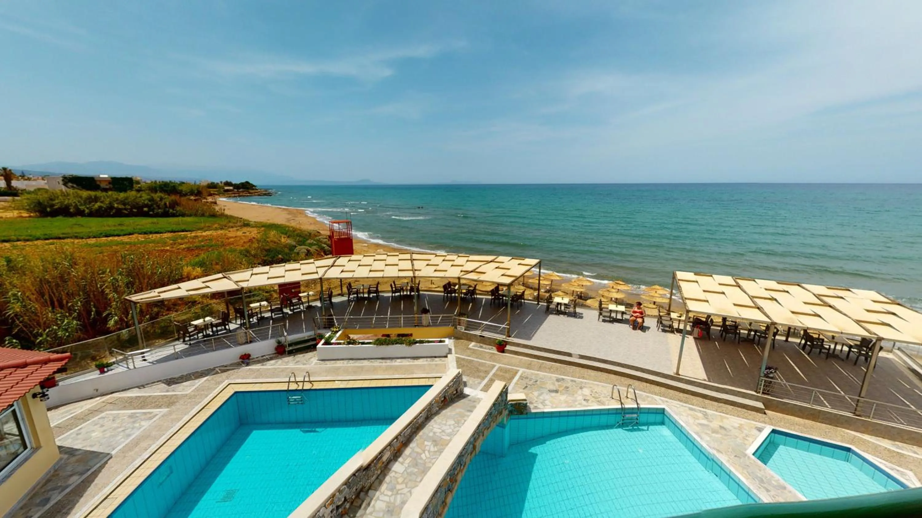 Pool view in Dedalos Beach Hotel